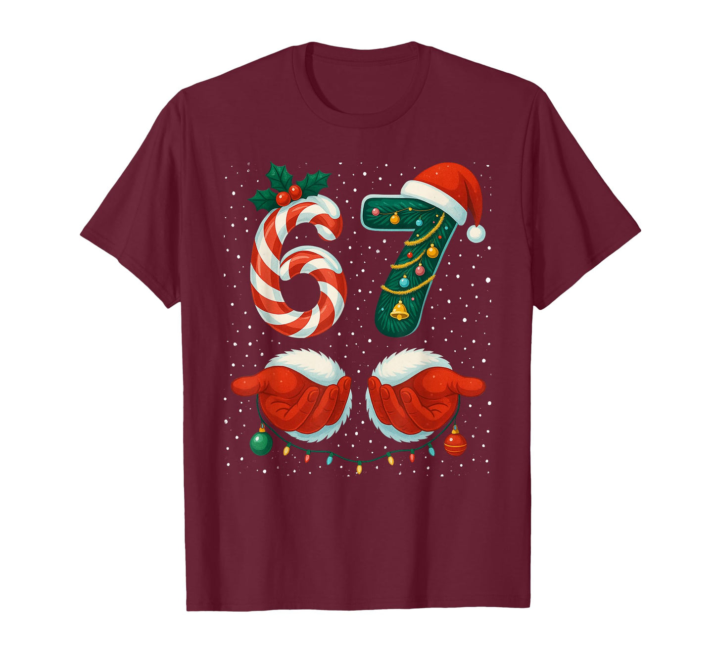 67 Christmas 6 7 Meme Pajamas Holiday Gen Alpha Slang T-Shirt