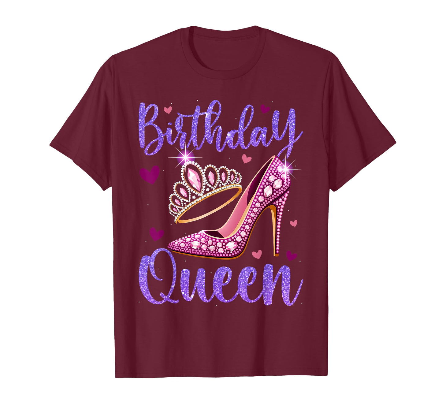 Birthday Queen with Purple Crown for Women T-Shirt