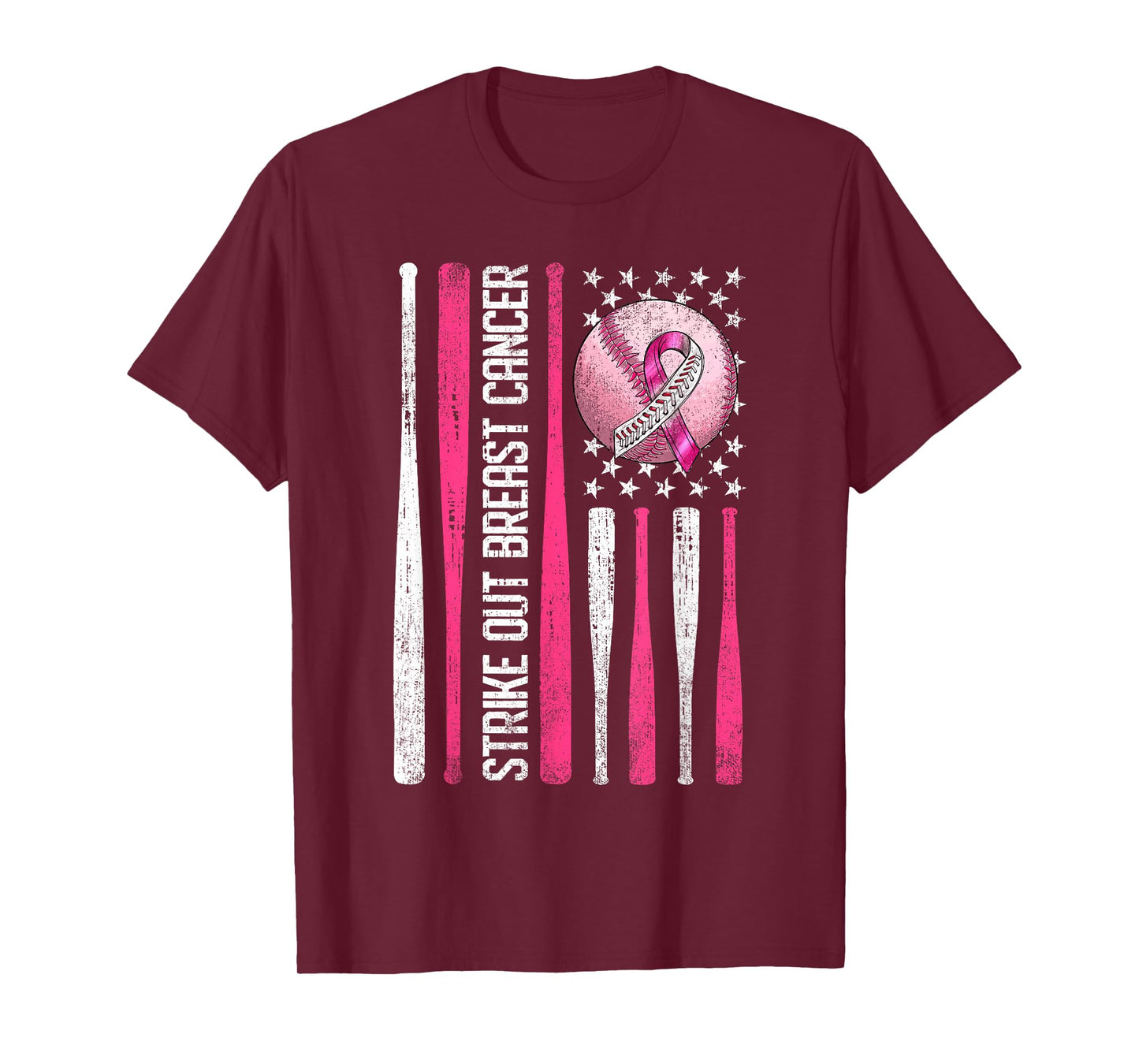 Strike Out Breast Cancer Baseball Fight Awareness Men Women T-Shirt