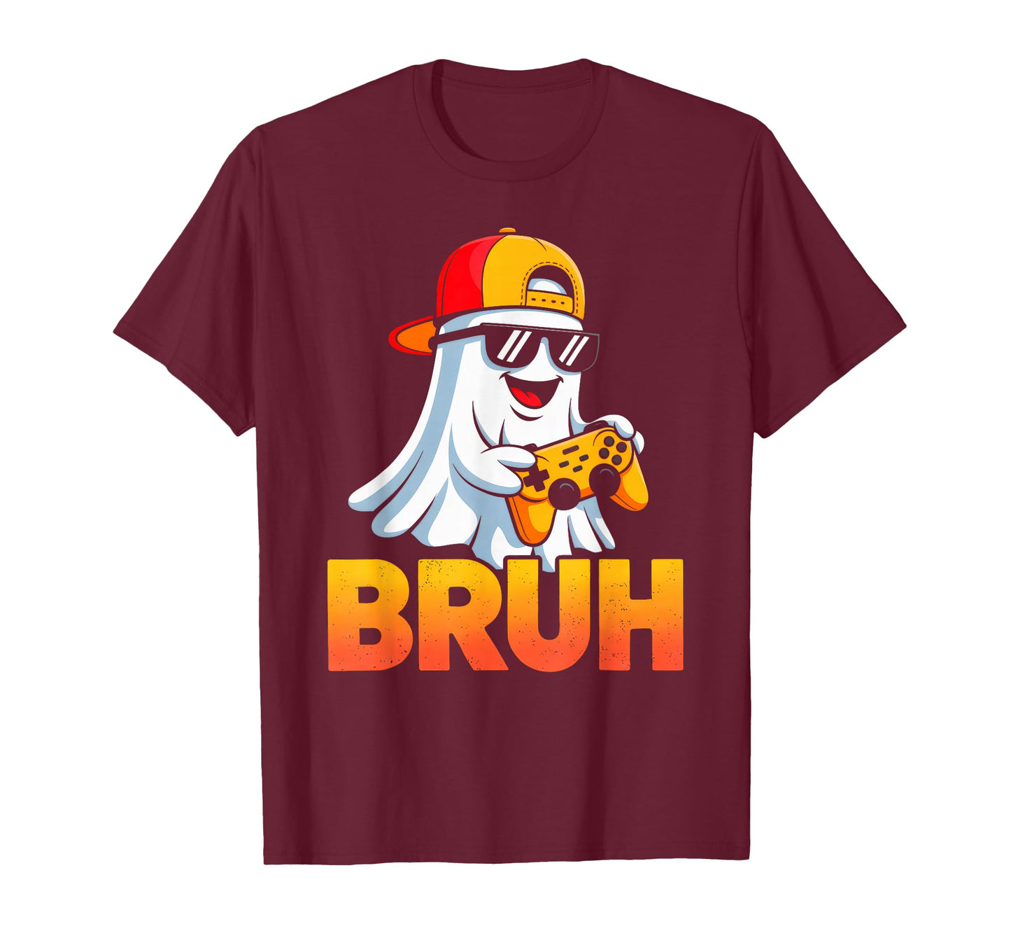 Bruh Ghost Halloween Costume Video Gamer Boys Men Teens Kids T-Shirt