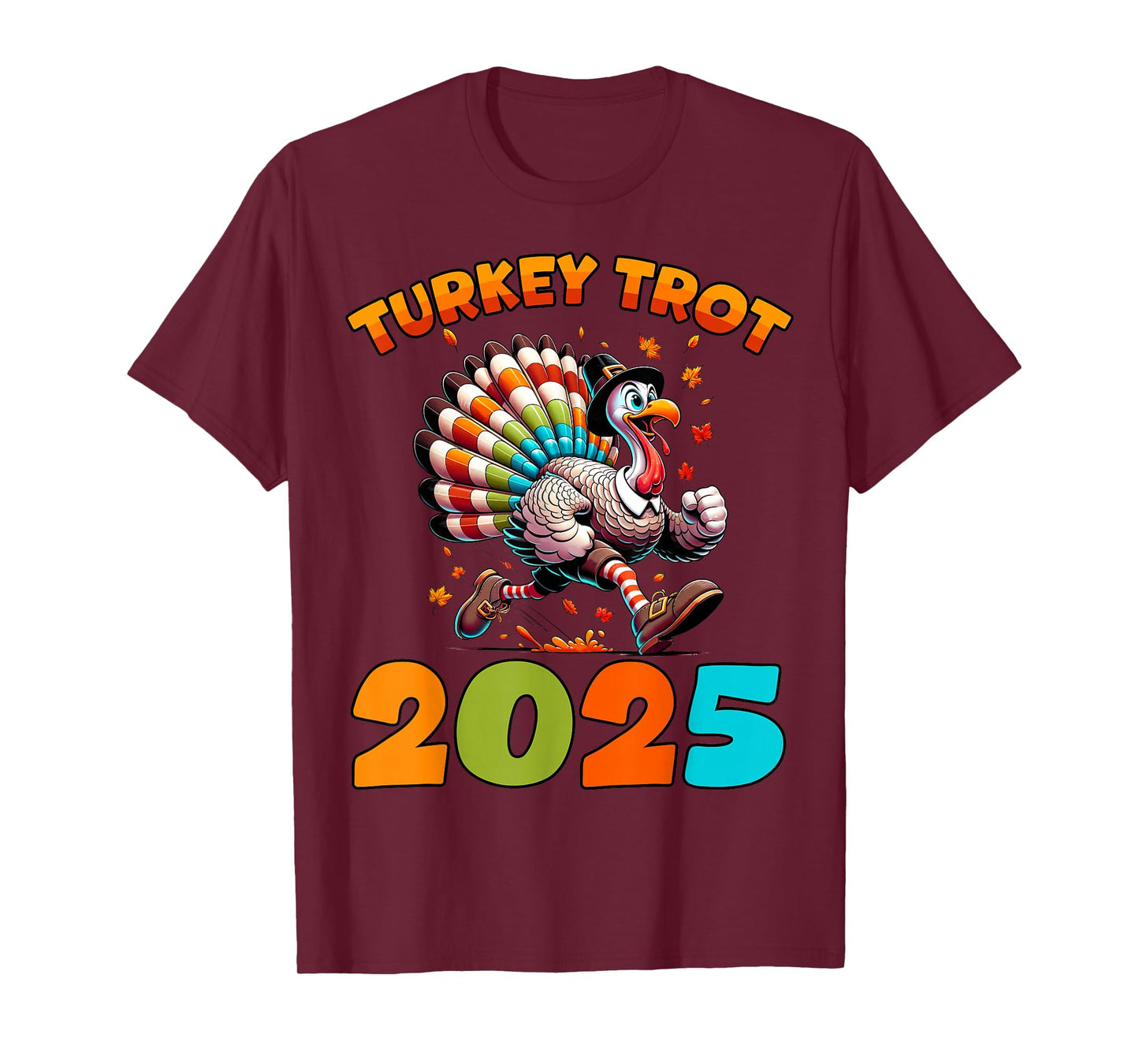 Running Turkey Trot Thanksgiving 2025 for Boys Girls Kids T-Shirt