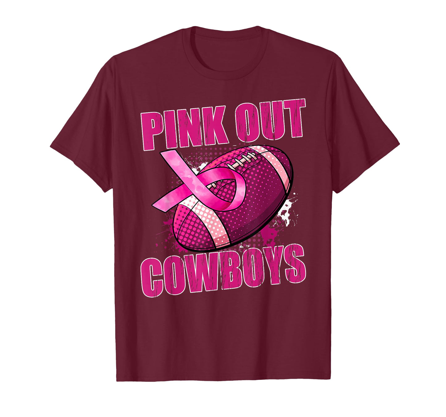 Cowboys Pink Out Football Tackle Breast Cancer T-Shirt
