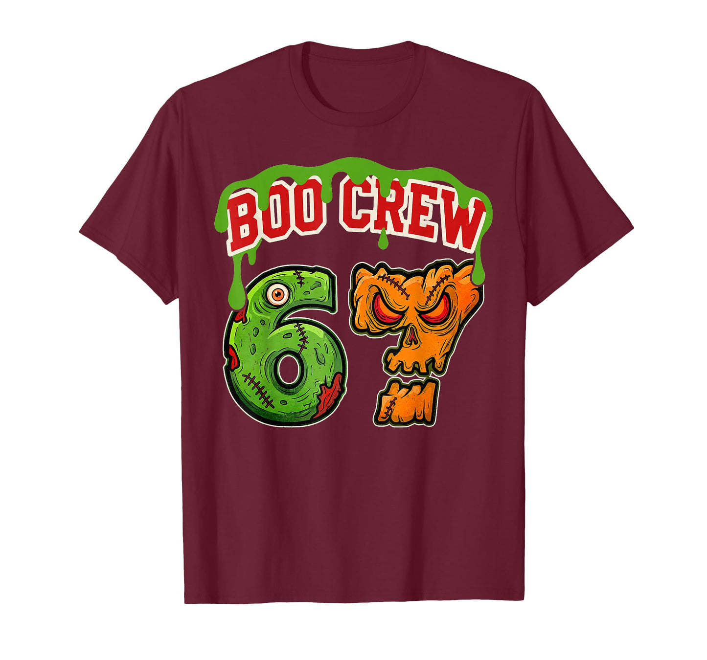 67 Halloween Boo Crew Sports Jersey Brainrot Meme Six Seven T-Shirt