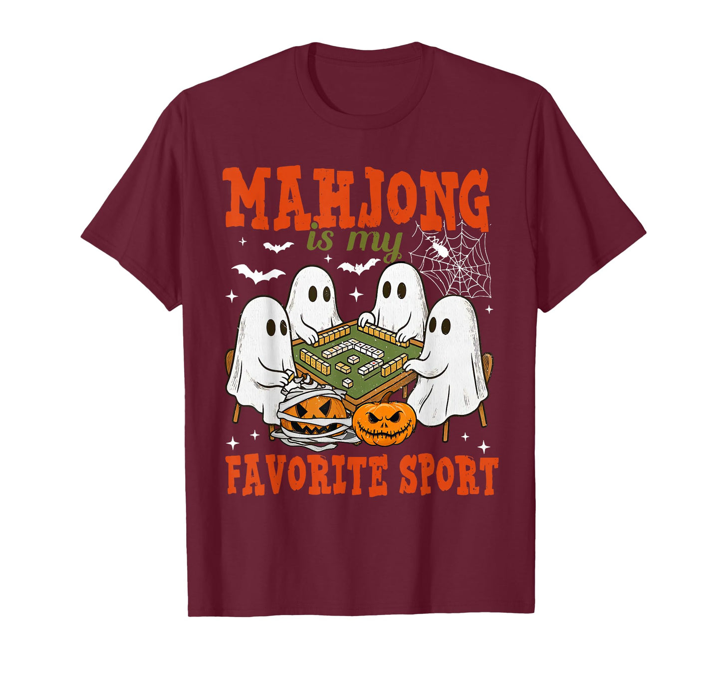 Mahjong is My Favorite Sport Ghost Playing Mahjong Halloween T-Shirt
