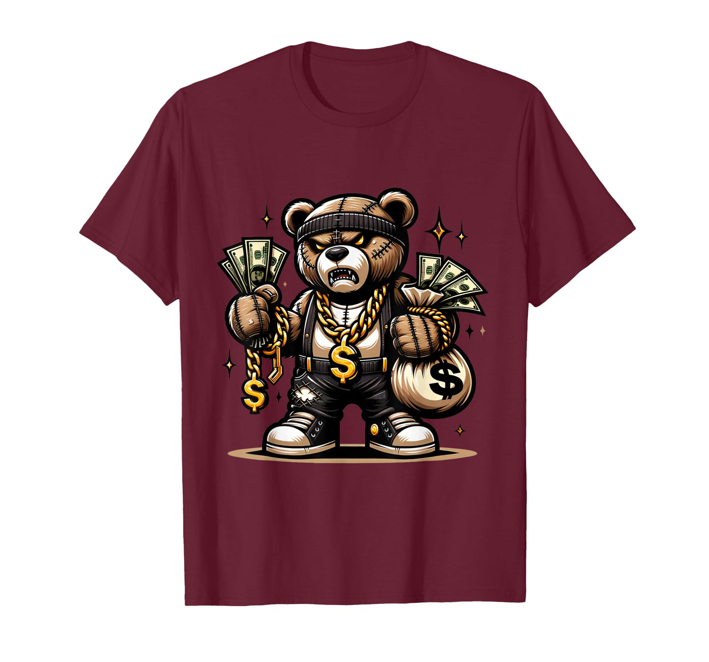 Teddy Bear Money Swag Hip Hop Rapper Graphic Drip Dopeskill T-Shirt