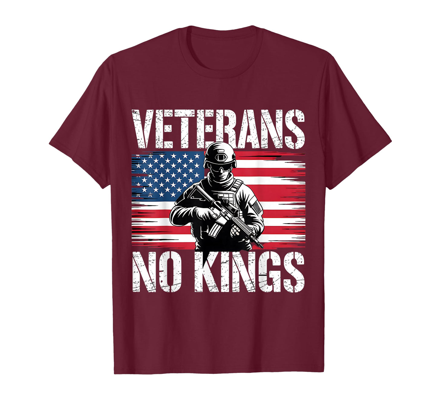 No Kings Patriotic America Flag Veterans for Men No Kings T-Shirt