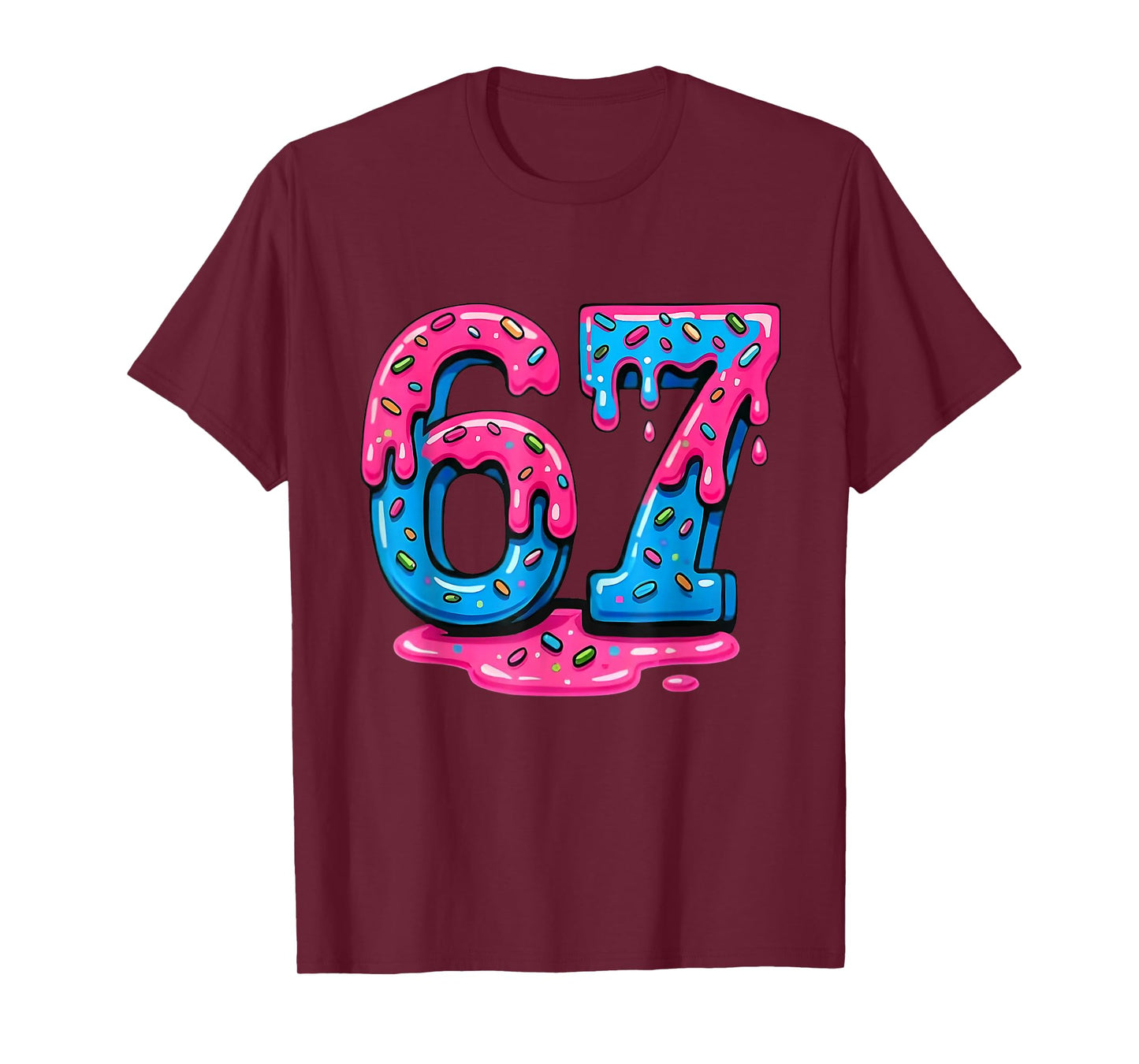 Funny 67 Six Seven Meme Ice Cream Drip 6 7 Gen Alpha Slang T-Shirt