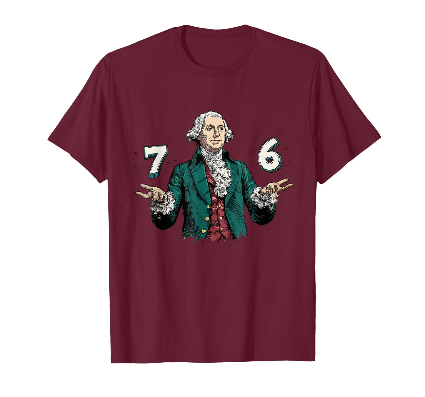 Six Seven George Washington 6-7 7 6 Humor 7endy Meme T-Shirt