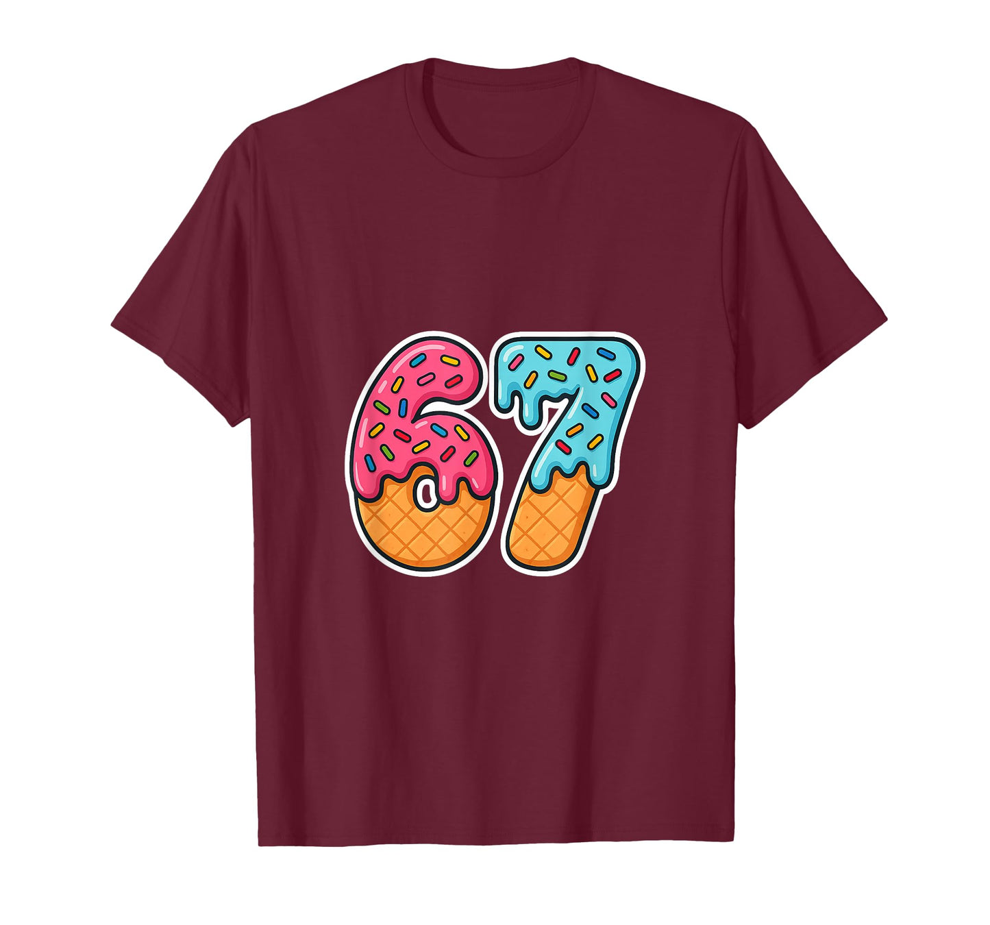 67 Ice Cream Meme Drip Six Seven Slang Gen Alpha T-Shirt T-Shirt