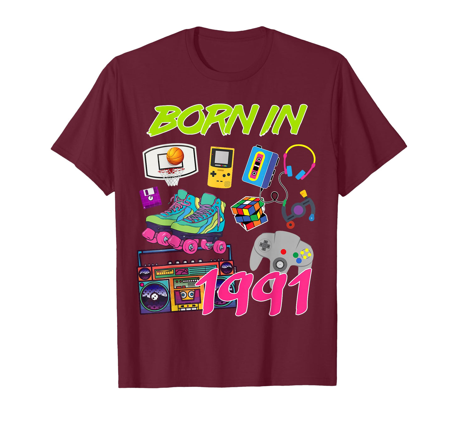 Retro Born In 1991 29th Birthday Tees T-Shirt