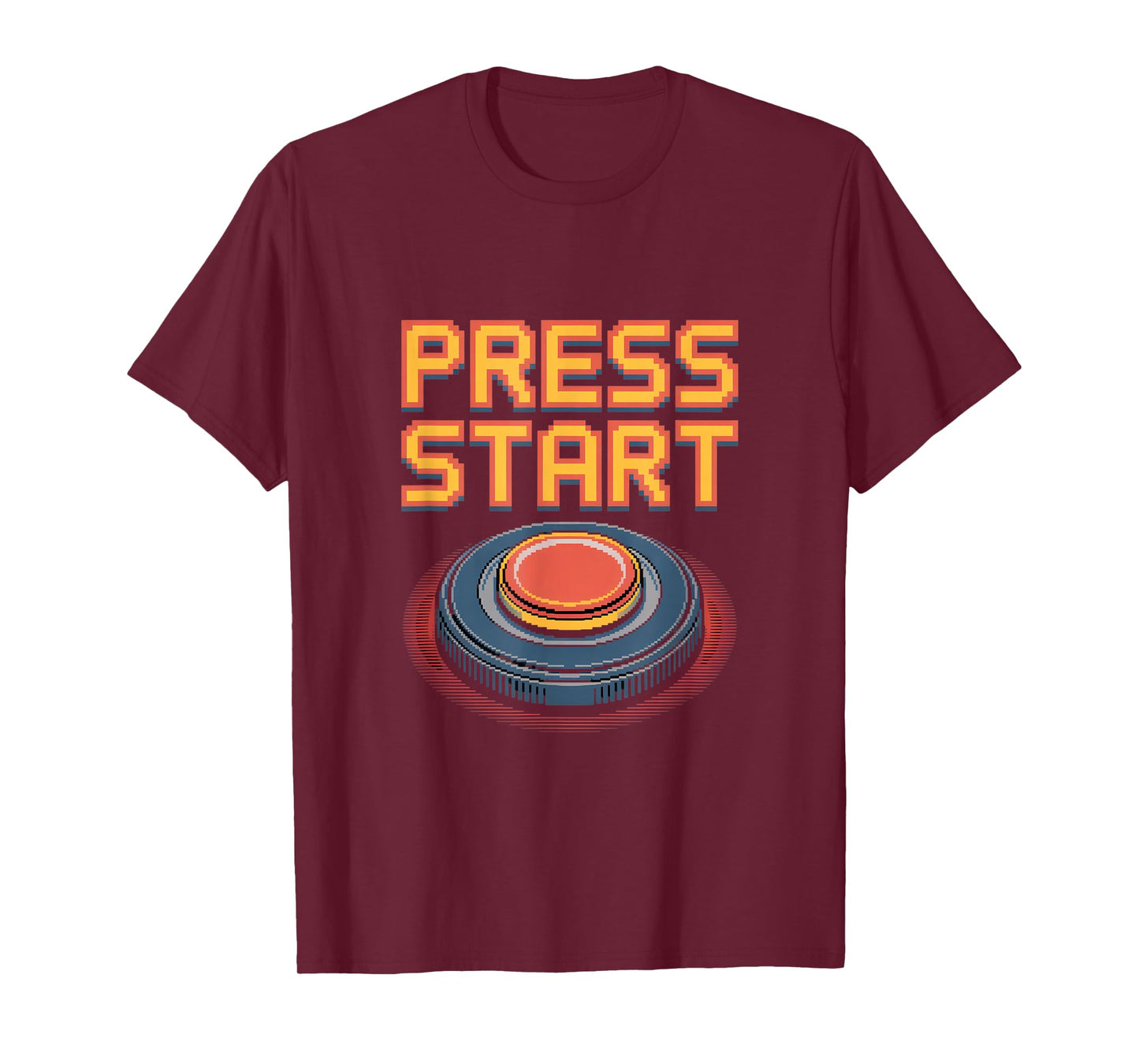 Press Start Retro Gaming Arcade Pixel Video Game Button T-Shirt
