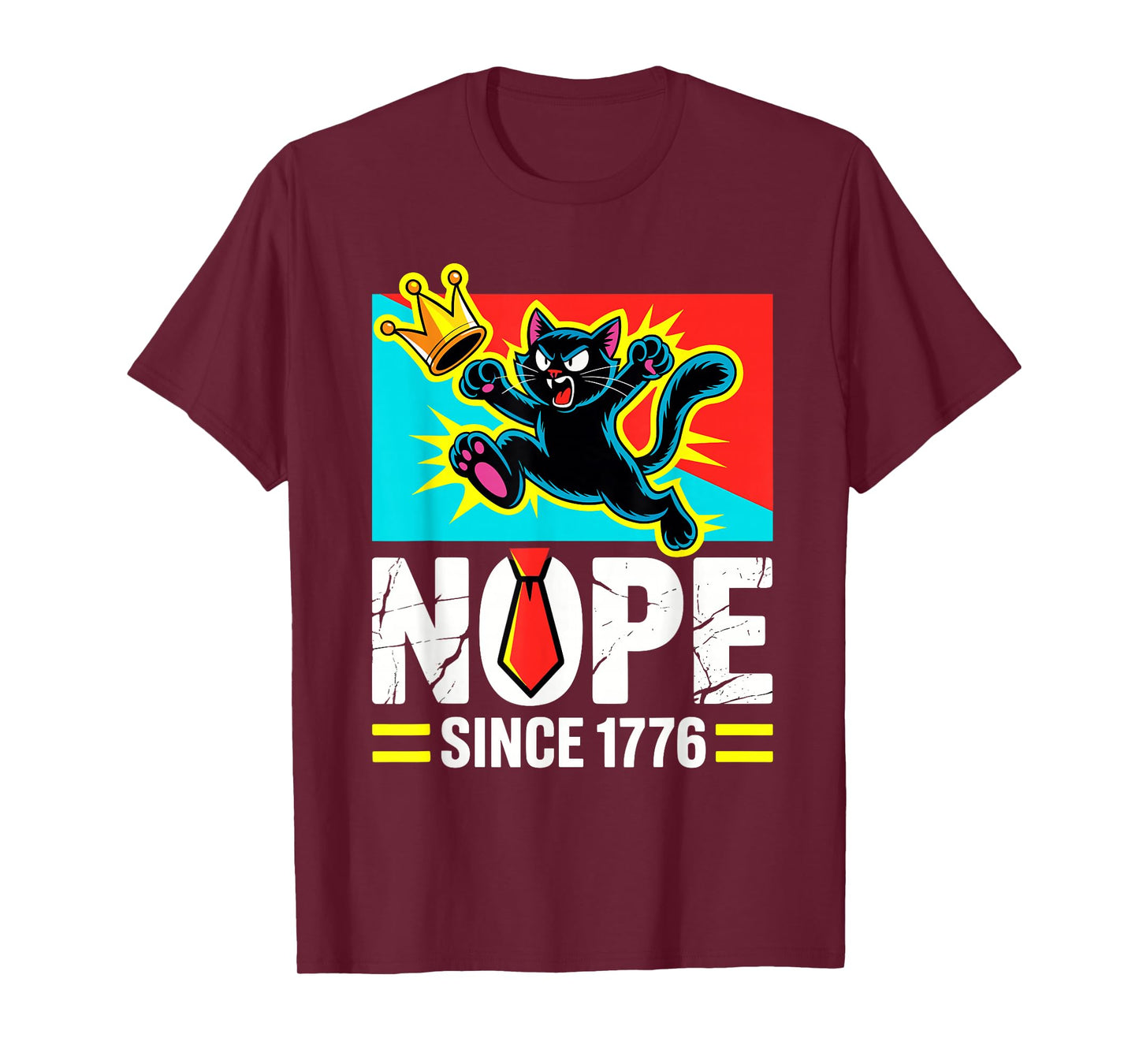 Black Cat Nope Since 1776 Funny No Kings October 18 T-Shirt