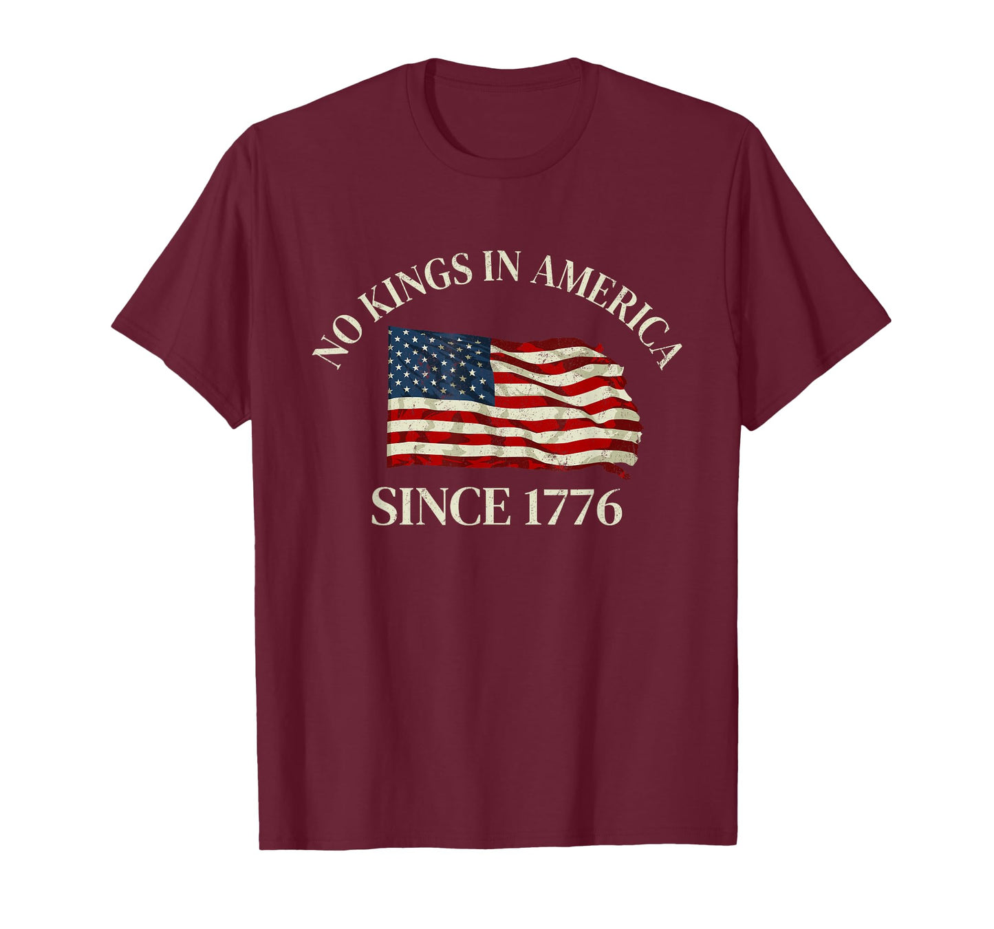 No Kings in America America Flag Vintage No Kings Vintage T-Shirt