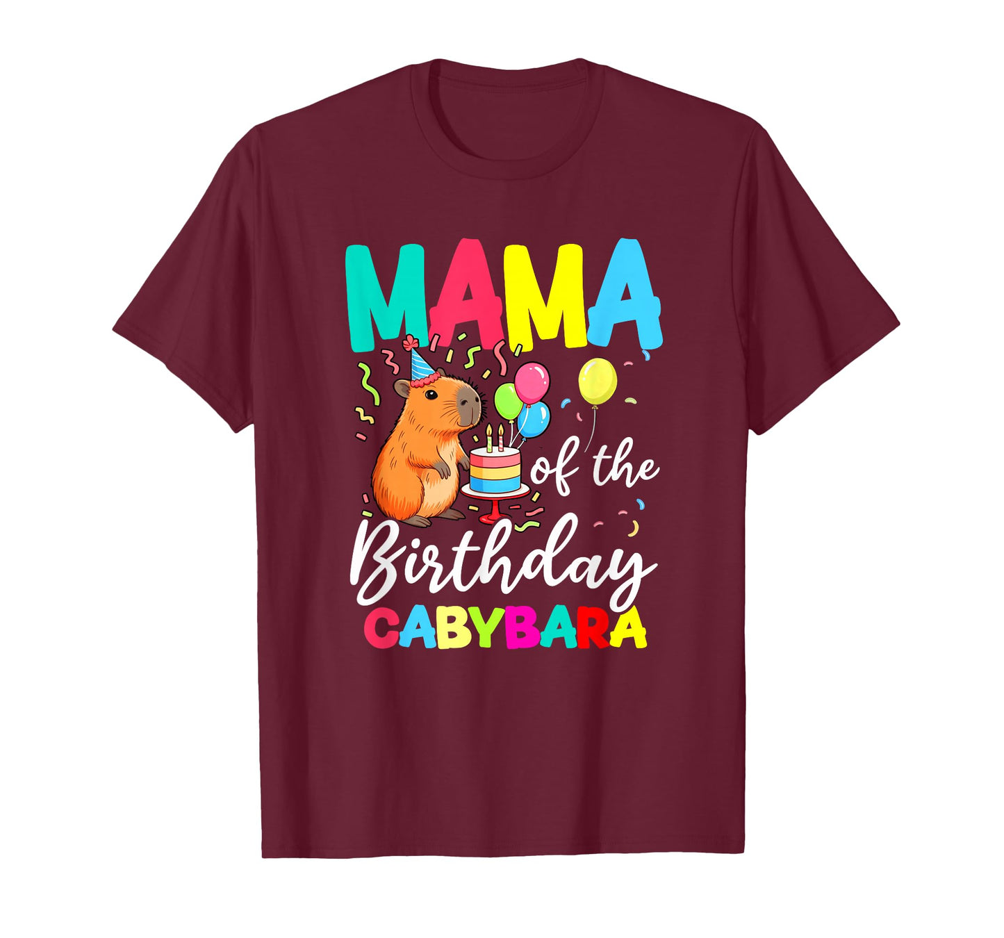 Mama of The Birthday Capybara Girl Bday Party Family T-Shirt