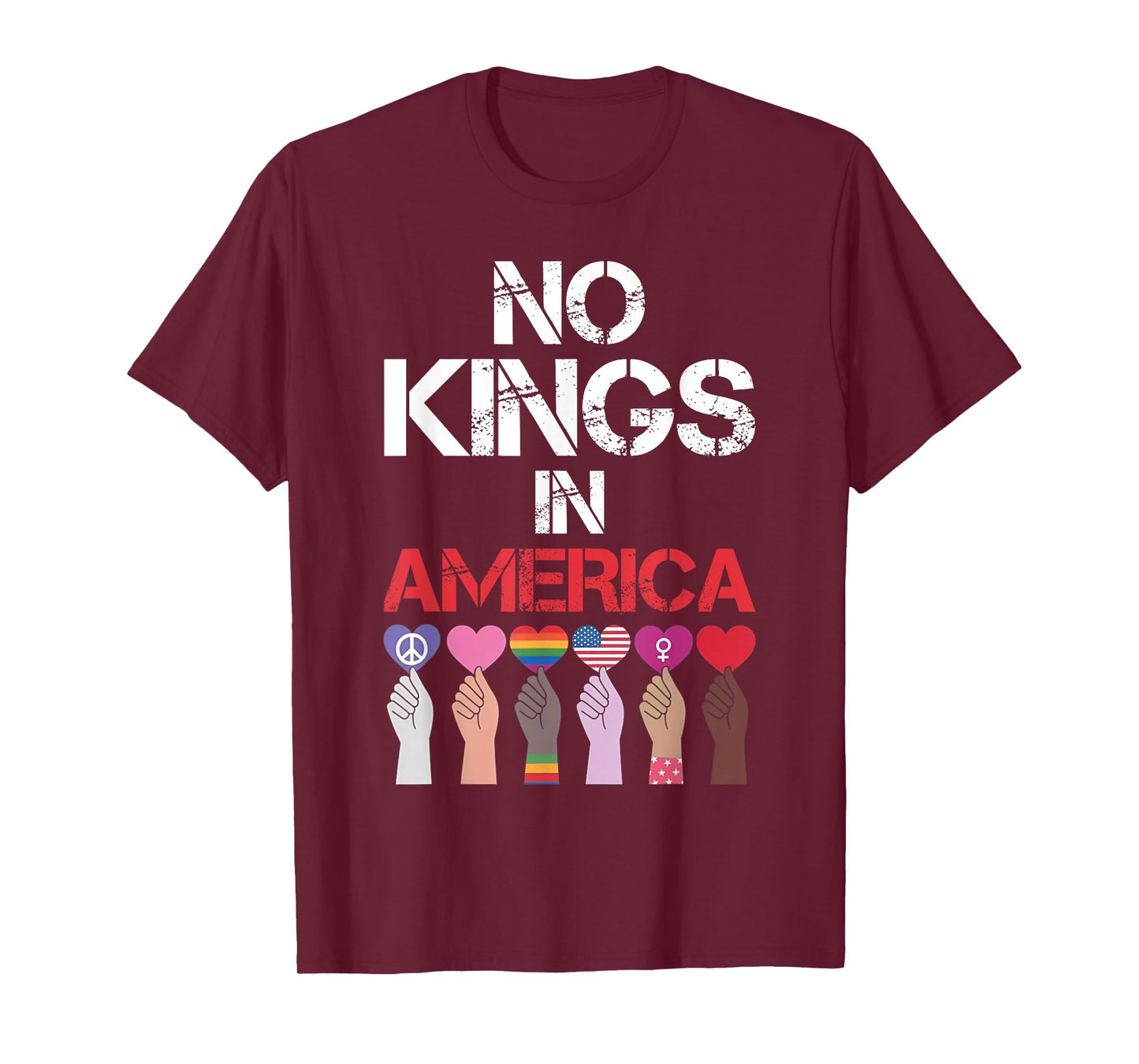 No Kings in America - No Kings Political Protest Men Women T-Shirt