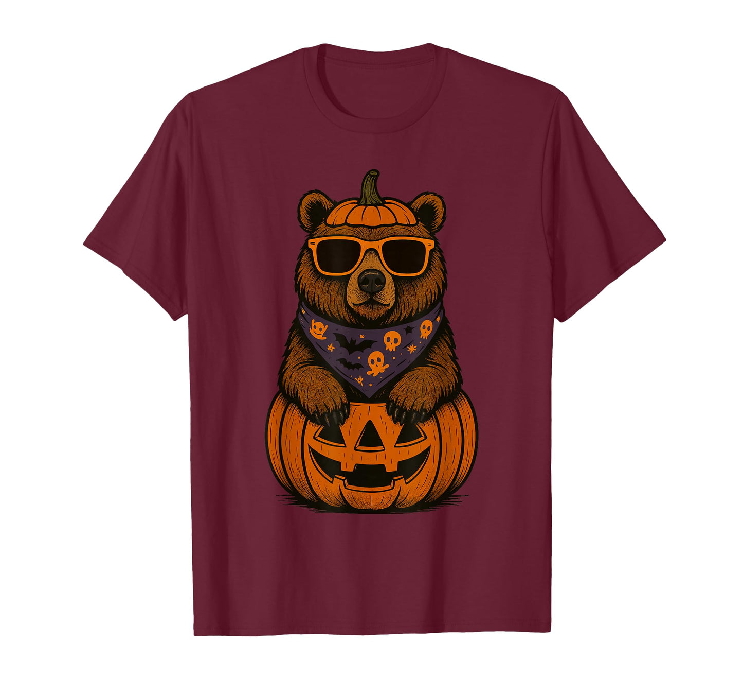 Spooky Grizzly Bear Pumpkin Halloween T-Shirt