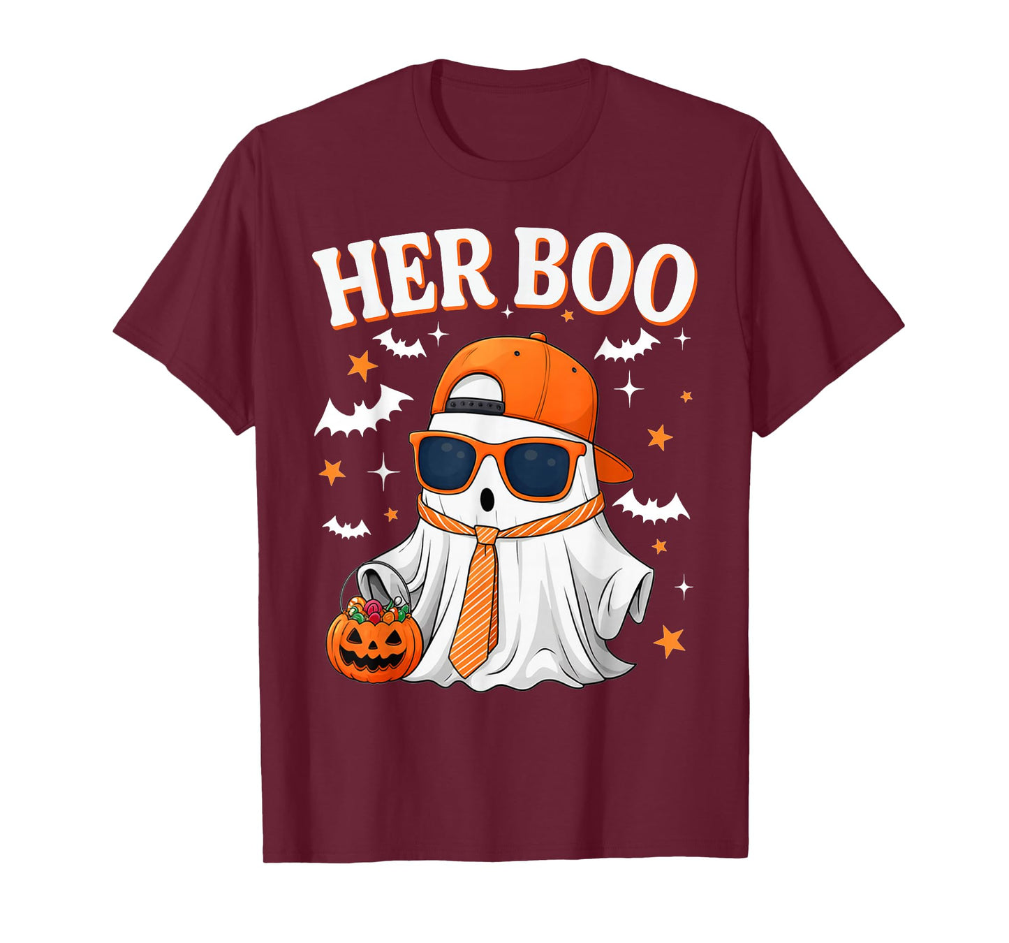 Her Boo & His Boo Funny Matching Halloween Couples T-Shirt