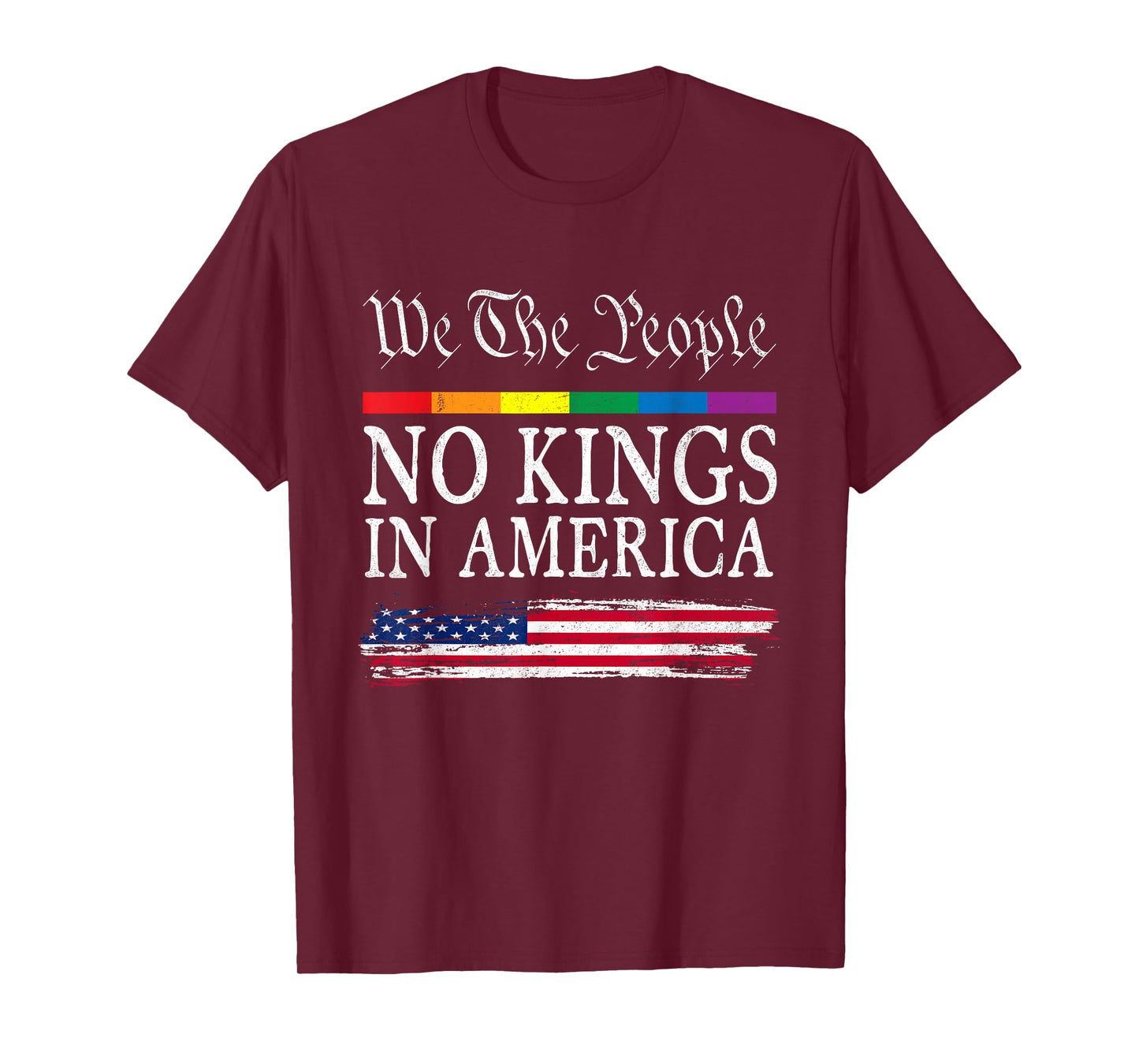 No Kings in America America Flag Vintage No Kings Vintage T-Shirt