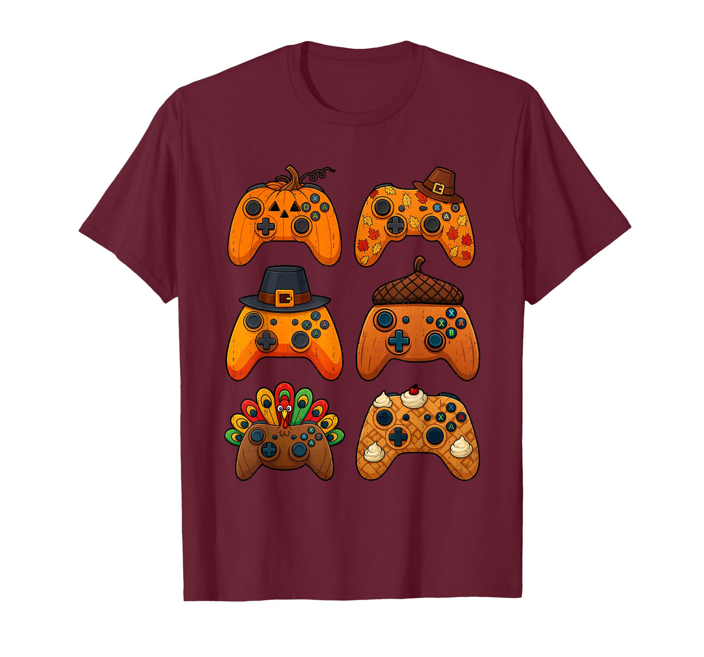 Gamer Turkey Fall Thanksgiving Video Game Gaming Teen Boys T-Shirt