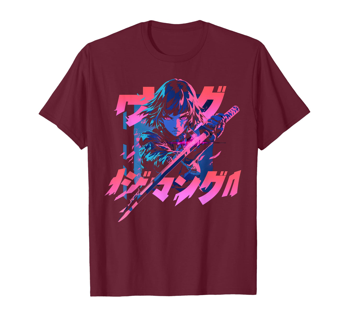 Cyberpunk Anime Samurai Girl Manga Gothic Japanese Gamer T-Shirt