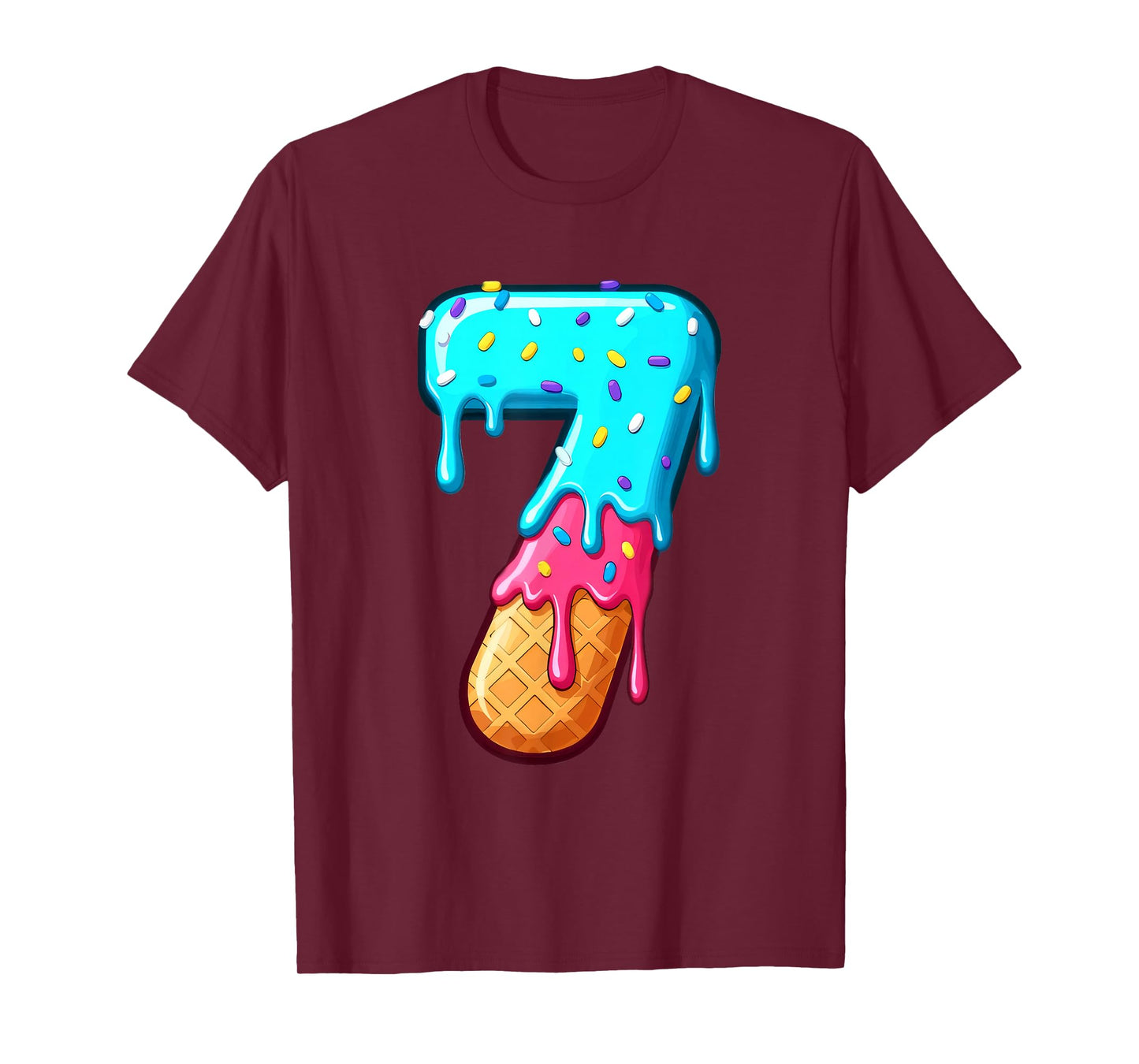 Funny 67 Number 7 Ice Cream Drip Meme Matching Group Costume T-Shirt