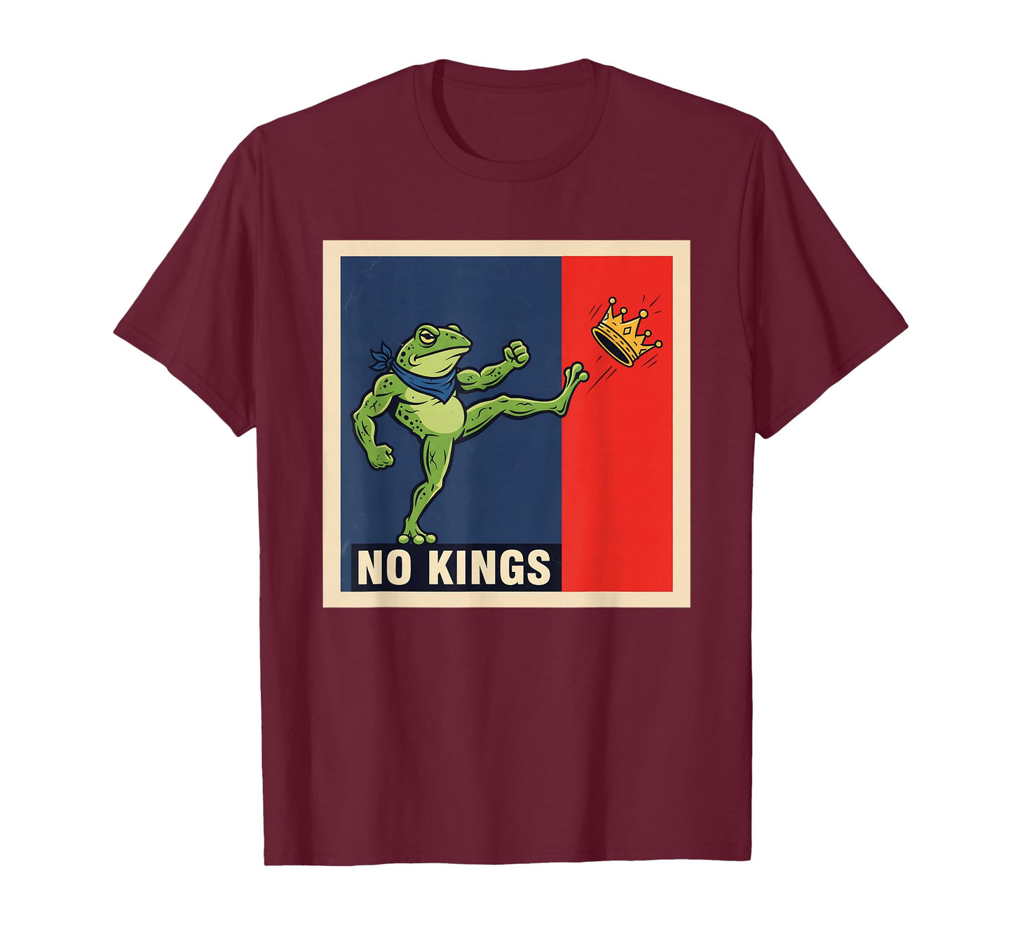 Angry Frog No Kings Patriotic No Kings Democracy Protest T-Shirt