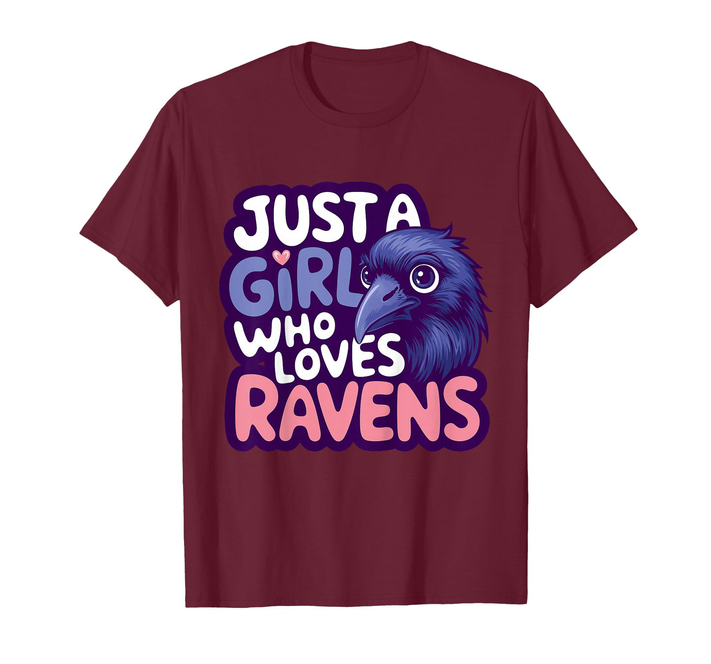 Kids Girl Loves Ravens Kids T-Shirt
