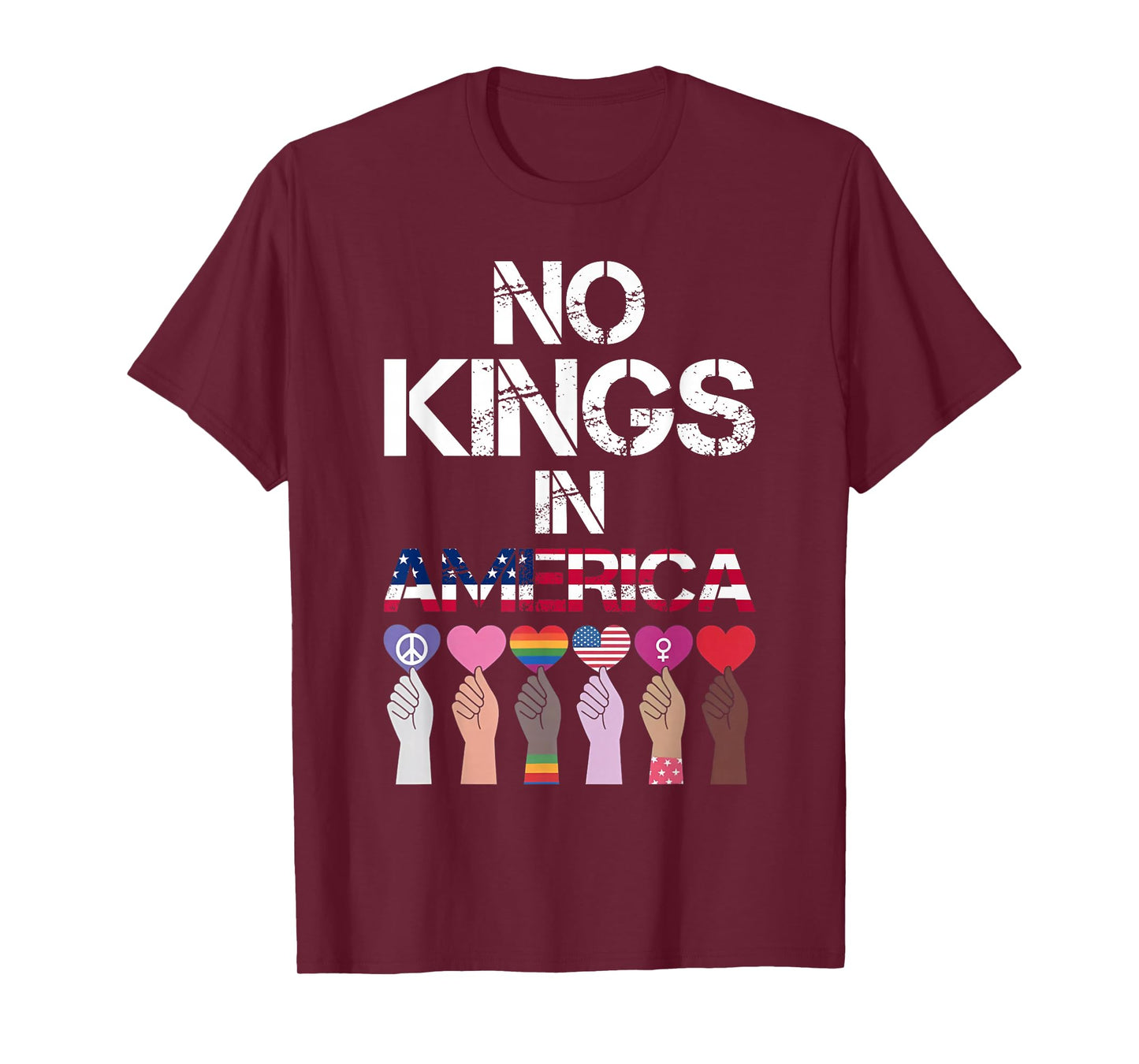 No Kings in America - No Kings Political Protest Men Women T-Shirt