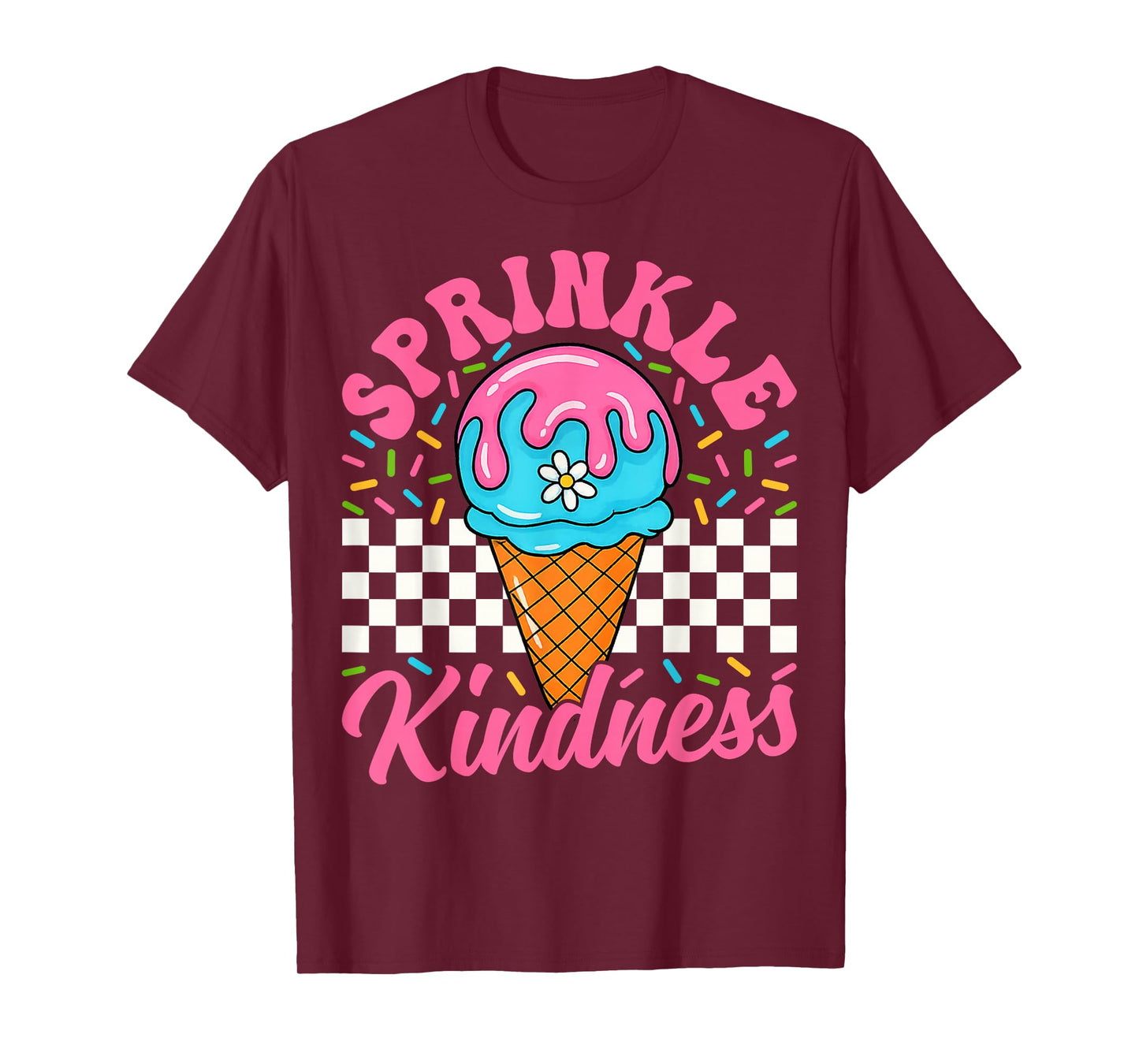 Ice Cream Sprinkle Kindness Funny Ice Cream Lover Girls Boys T-Shirt