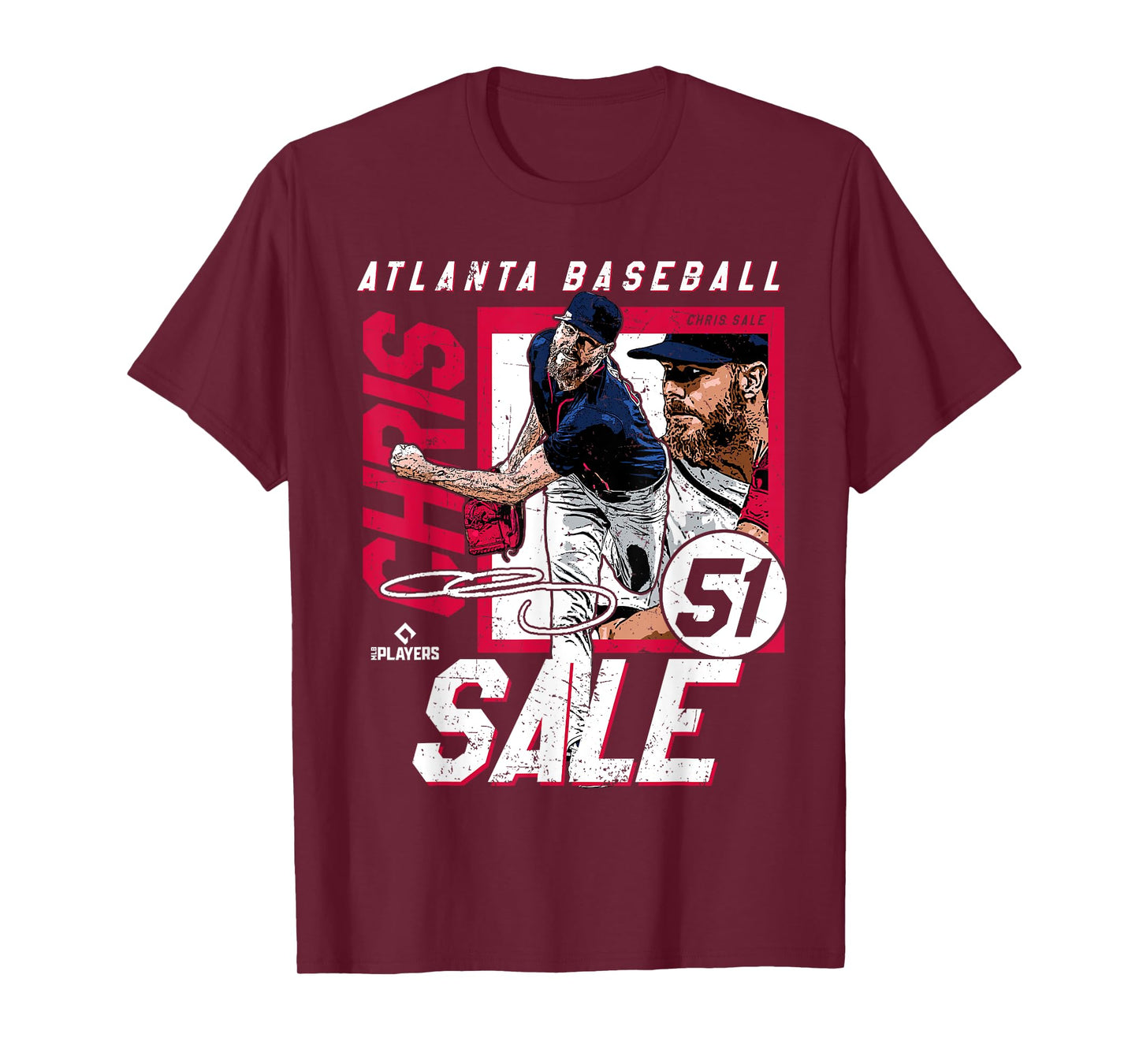 Chris Sale | Atlanta MLB Baseball Players | MLBCSA203M T-Shirt