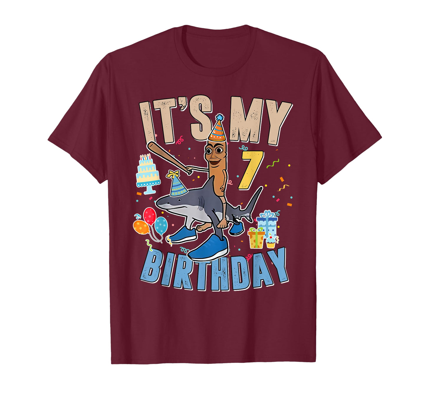It's My 7th Birthday Tung Tung Tung Sahur Tralalero Tralala T-Shirt