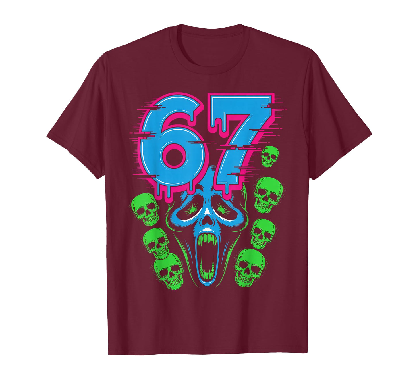 67 Halloween SCP Horror Face Scary Costume Shirt Horror 6 7 T-Shirt
