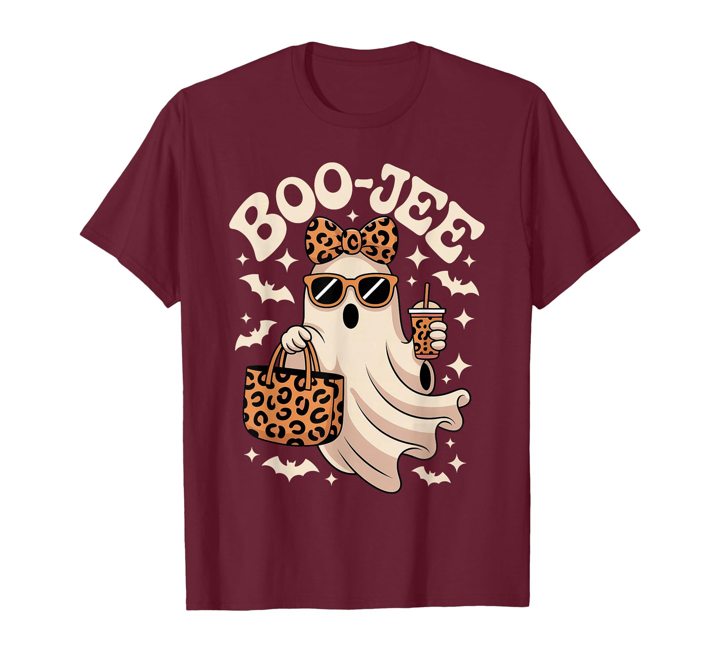 Coquette Leopard Boo-JEE Halloween Boujee Ghost T-Shirt