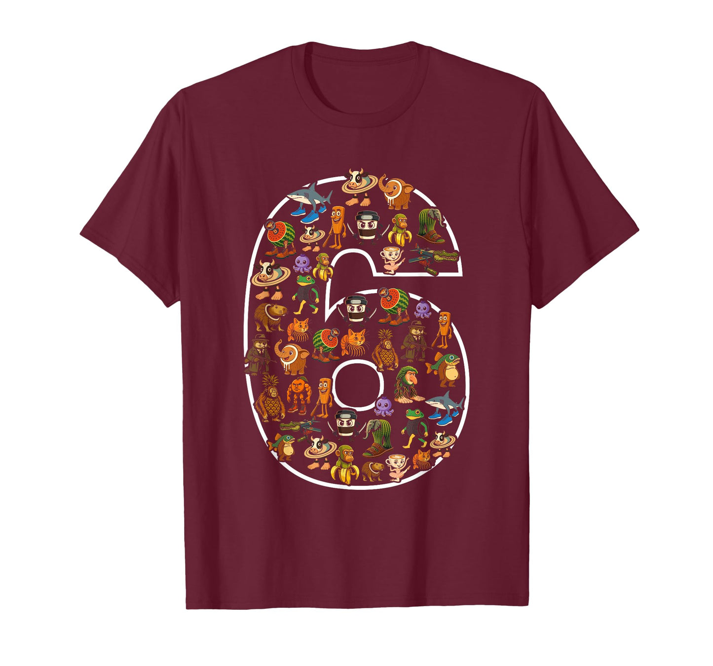 Italian Brainrot Birthday 6 Age Meme 6th Kids Boys Girls T-Shirt