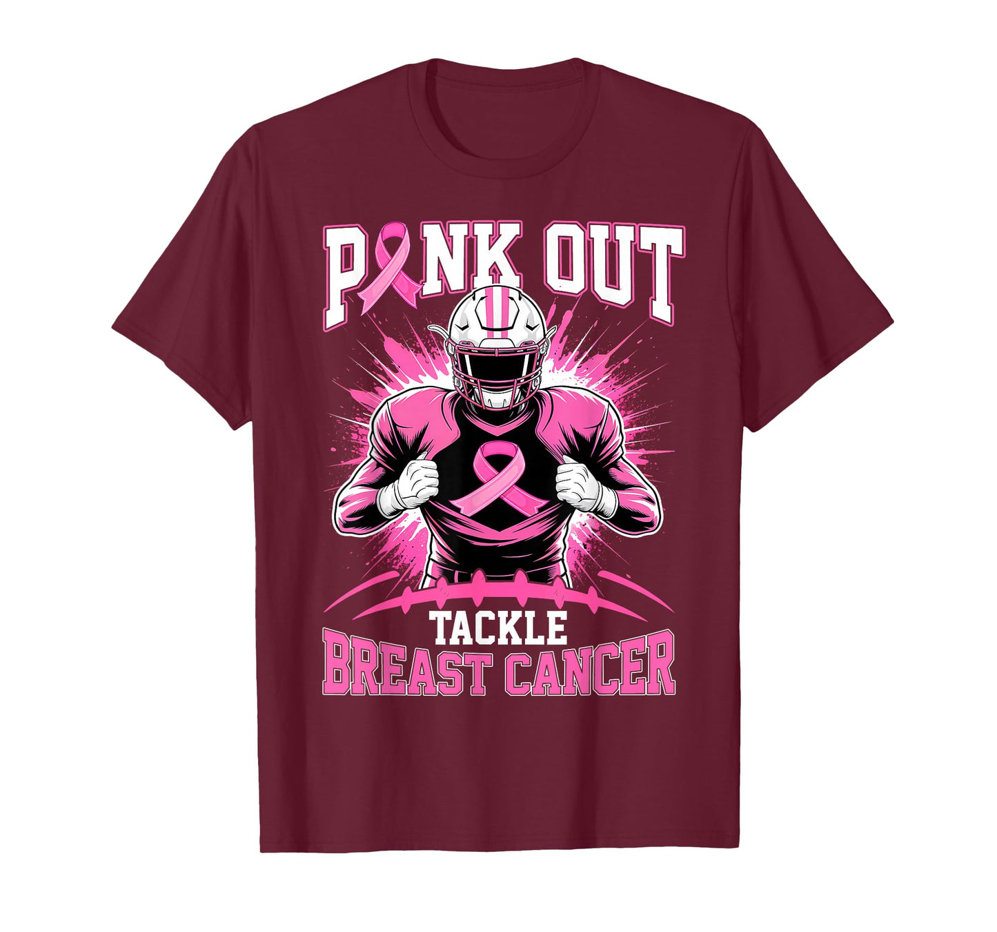 Pink Out Tackle Breast Cancer Awareness American Football T-Shirt