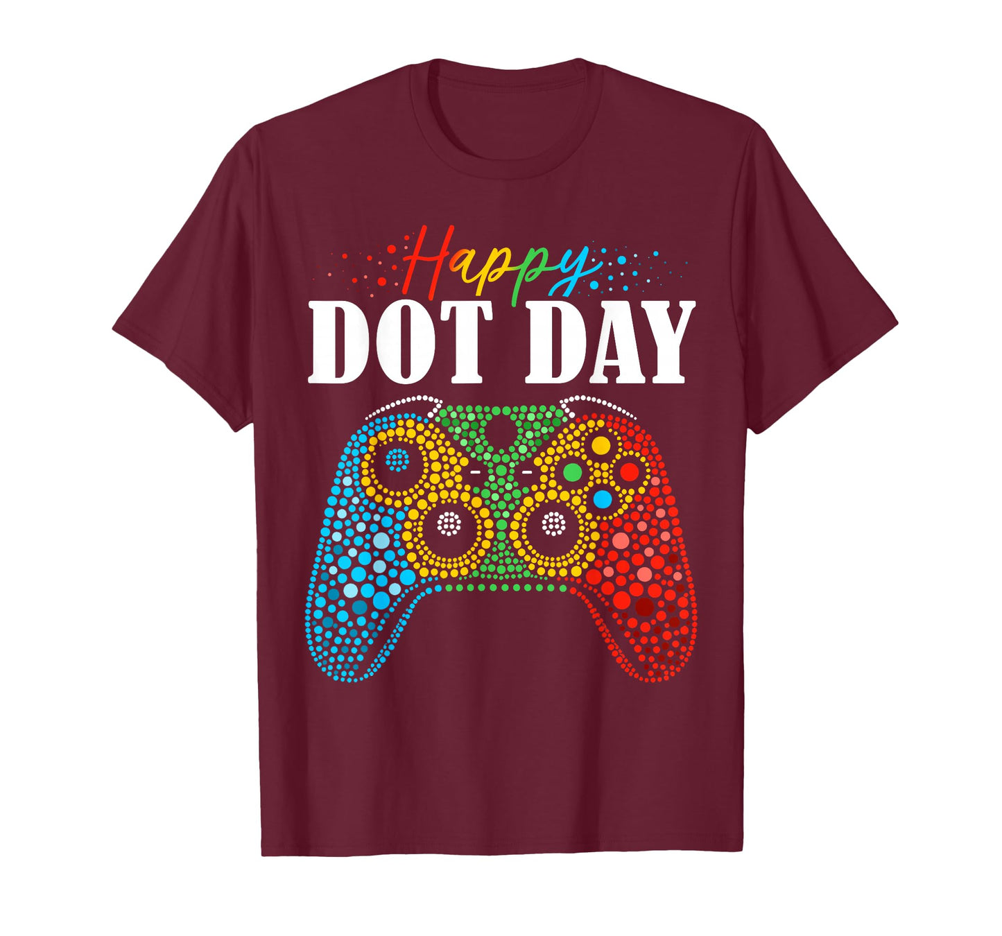 Happy Dot Day Gamer Controller Polka Dot Creative School T-Shirt