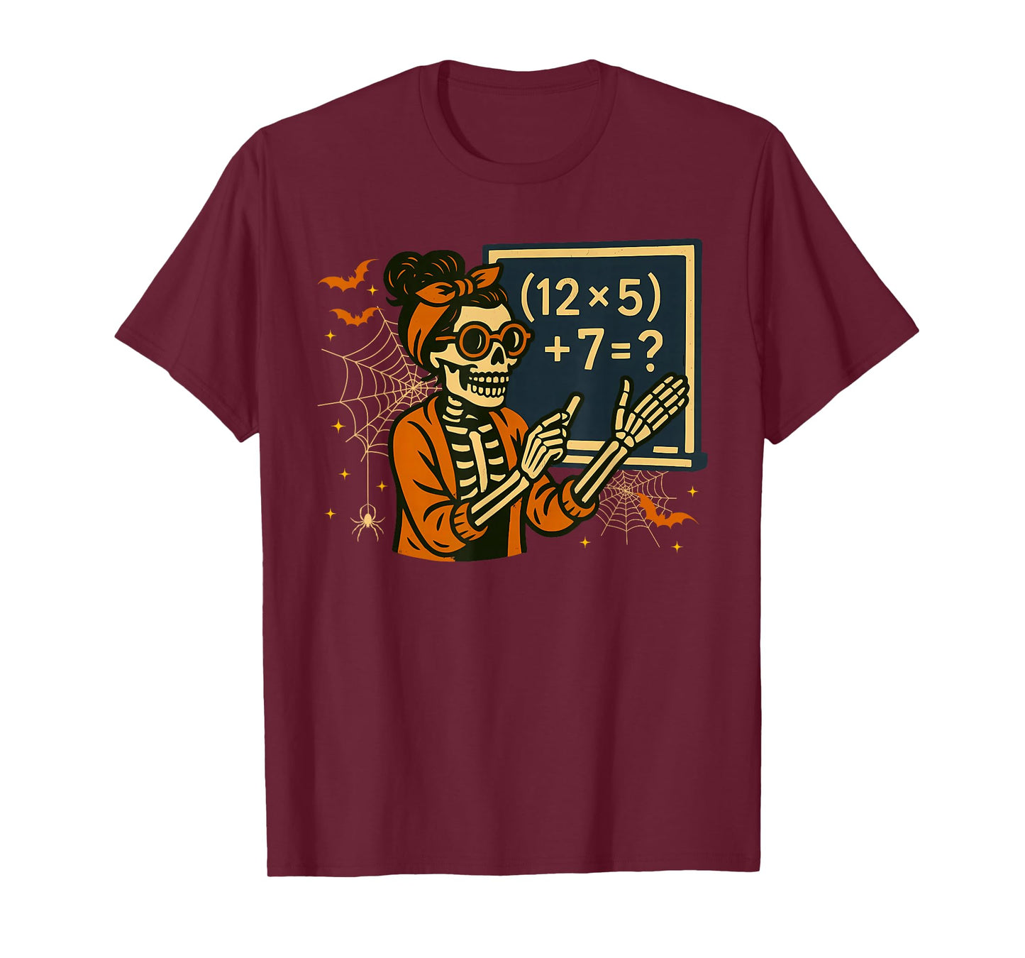 67 Teacher Halloween Skeleton Six Seven Meme Math T-Shirt