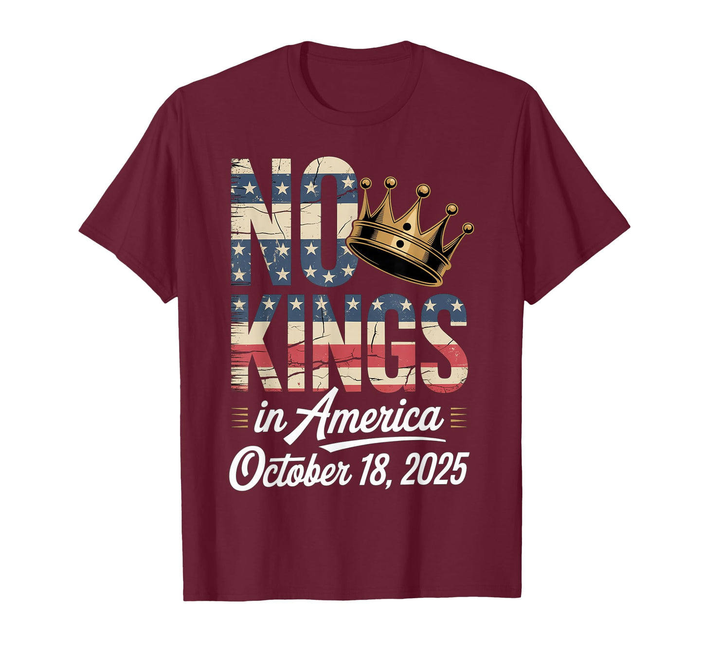 No Kings Protest October 18 2025 American Flag Resist T-Shirt