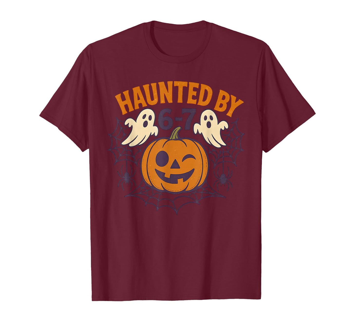 Haunted by 6-7 Retro Halloween 67 Ghost Pumpkin Funny Kids T-Shirt