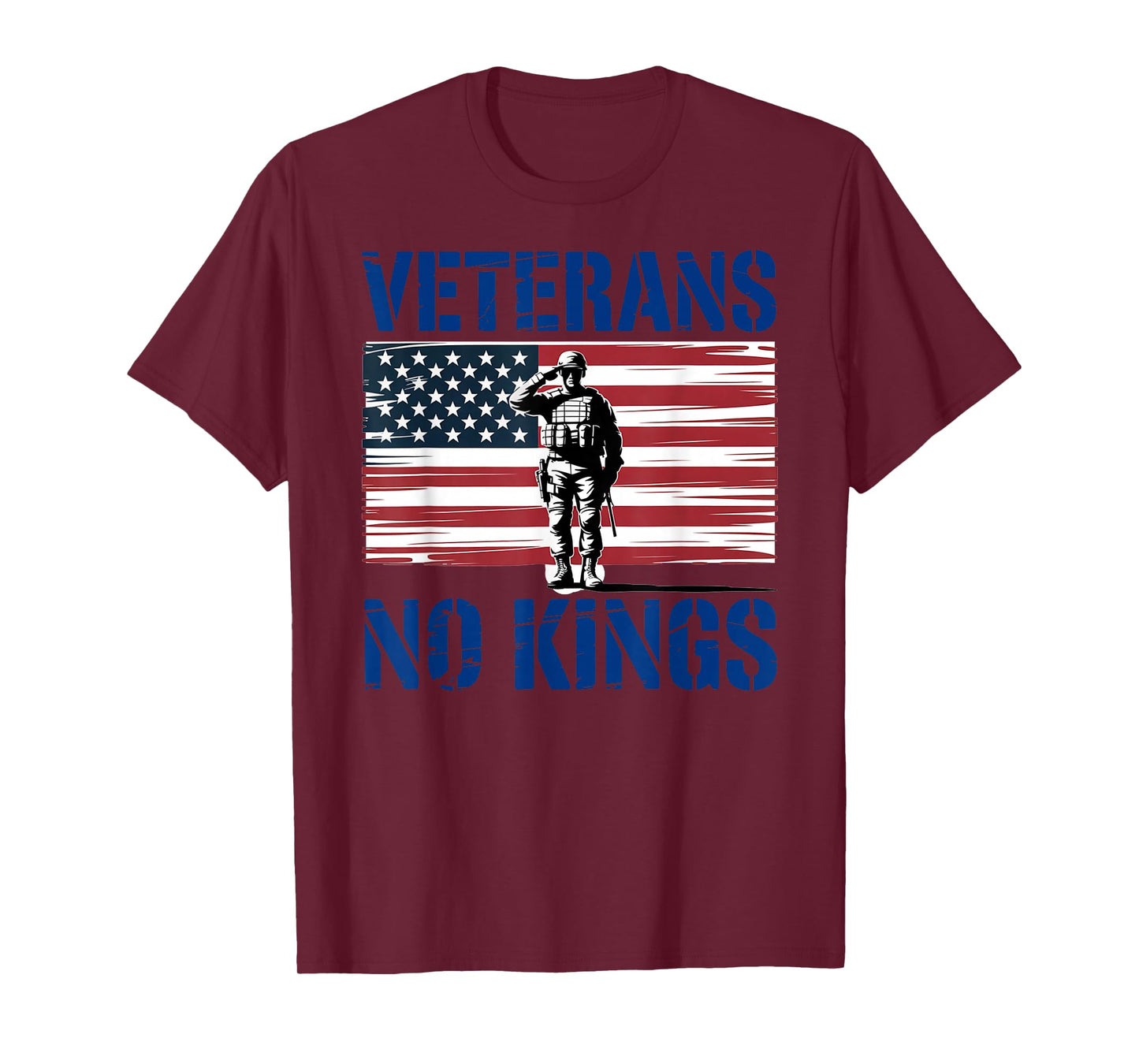No Kings Veterans Patriotic Men America Flag No King T-Shirt