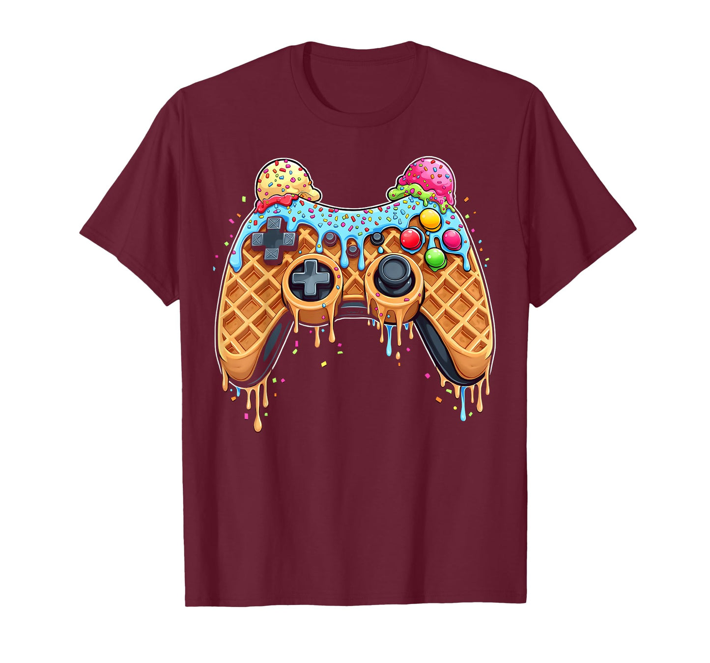 Video Game Controller Drip Gamer Ice Cream Waffle Controller T-Shirt