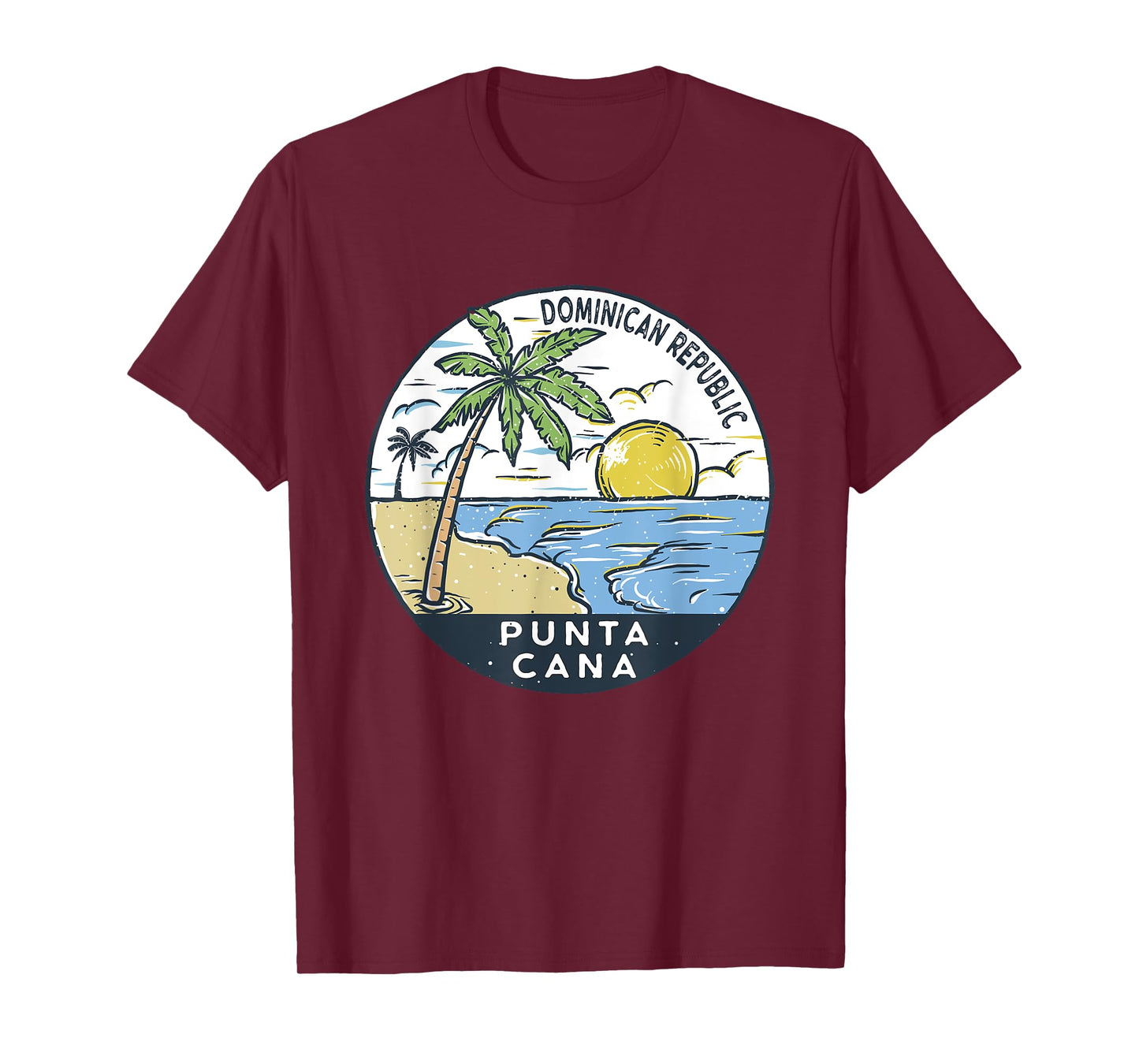 Punta Cana Dominican Republic Illustrated Ocean Vintage T-Shirt