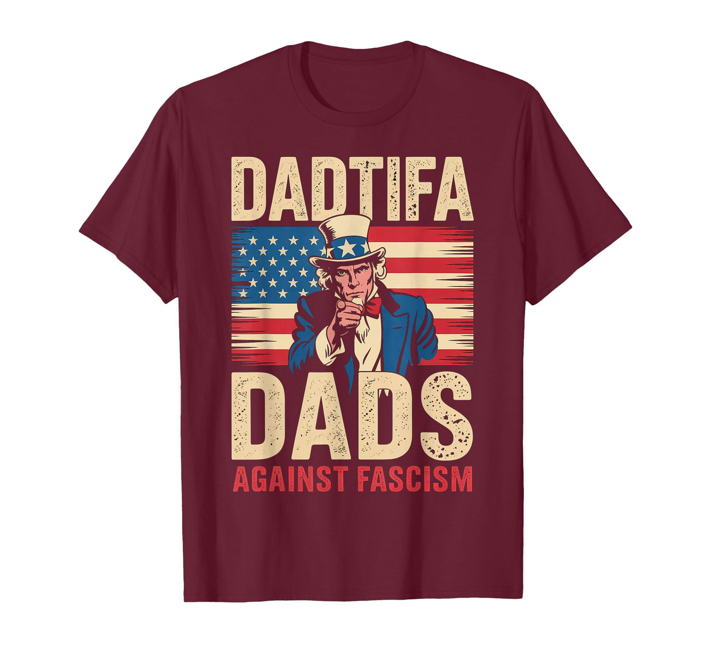 DADtifa Dads Against Fascism USA Flag Resist No Kings Father T-Shirt