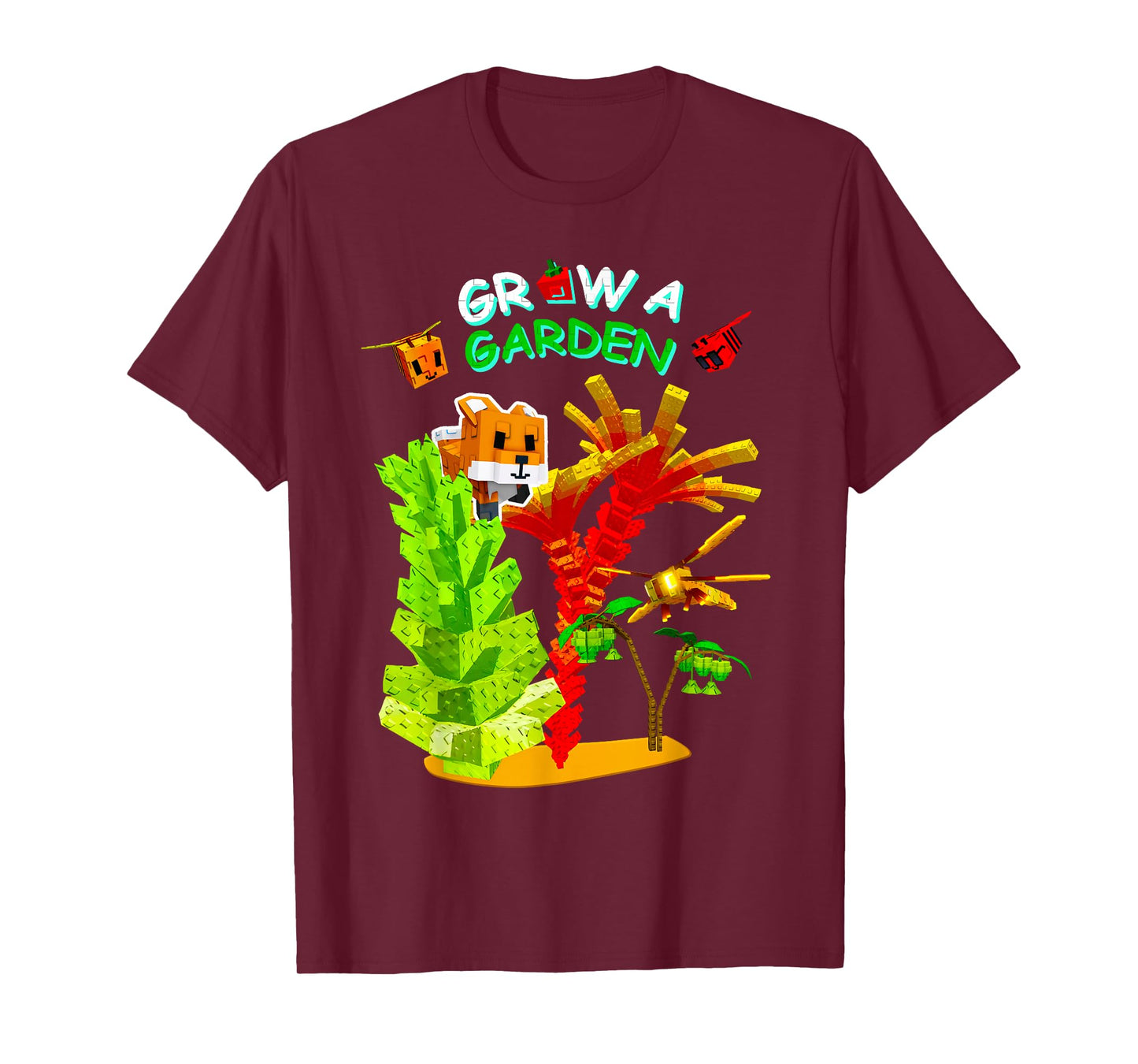 Grow A Garden Romanesco Burning Bud Fox Disco Bee Gamer T-Shirt