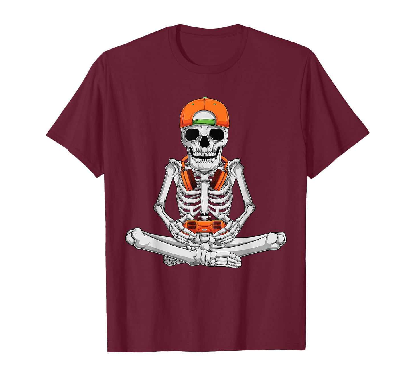 Halloween skeleton gamer video gaming boys men kids teens T-Shirt