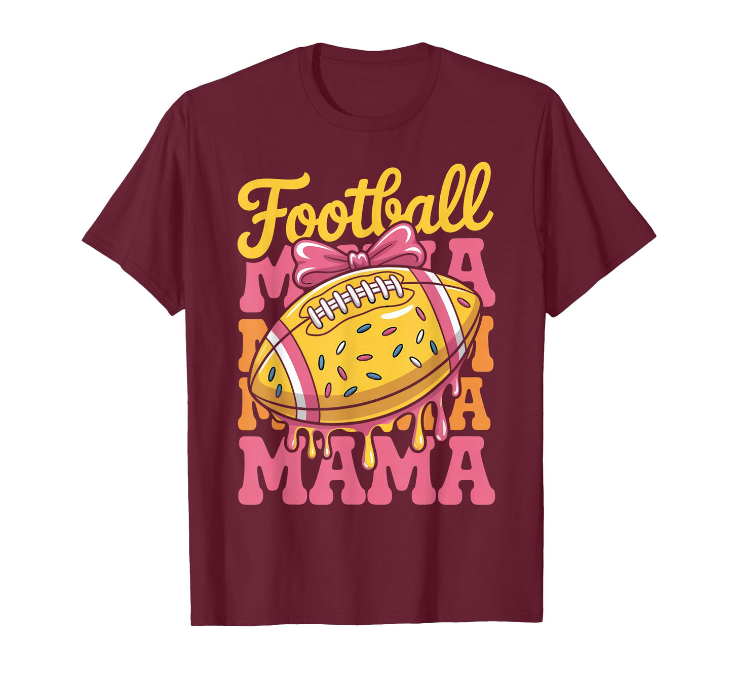Football Mama Ice Cream Drip Men Women Game Football Drip T-Shirt