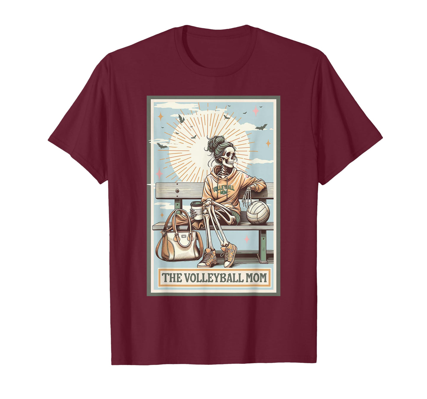 The Volleyball Mom Skeleton Tarot Card Game Day Mother's Day T-Shirt