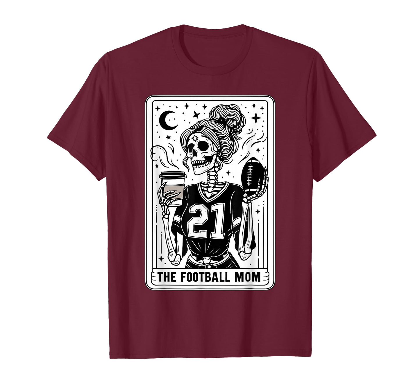 Football Mom Tarot Card Skeleton Football Mama Witch vibes T-Shirt
