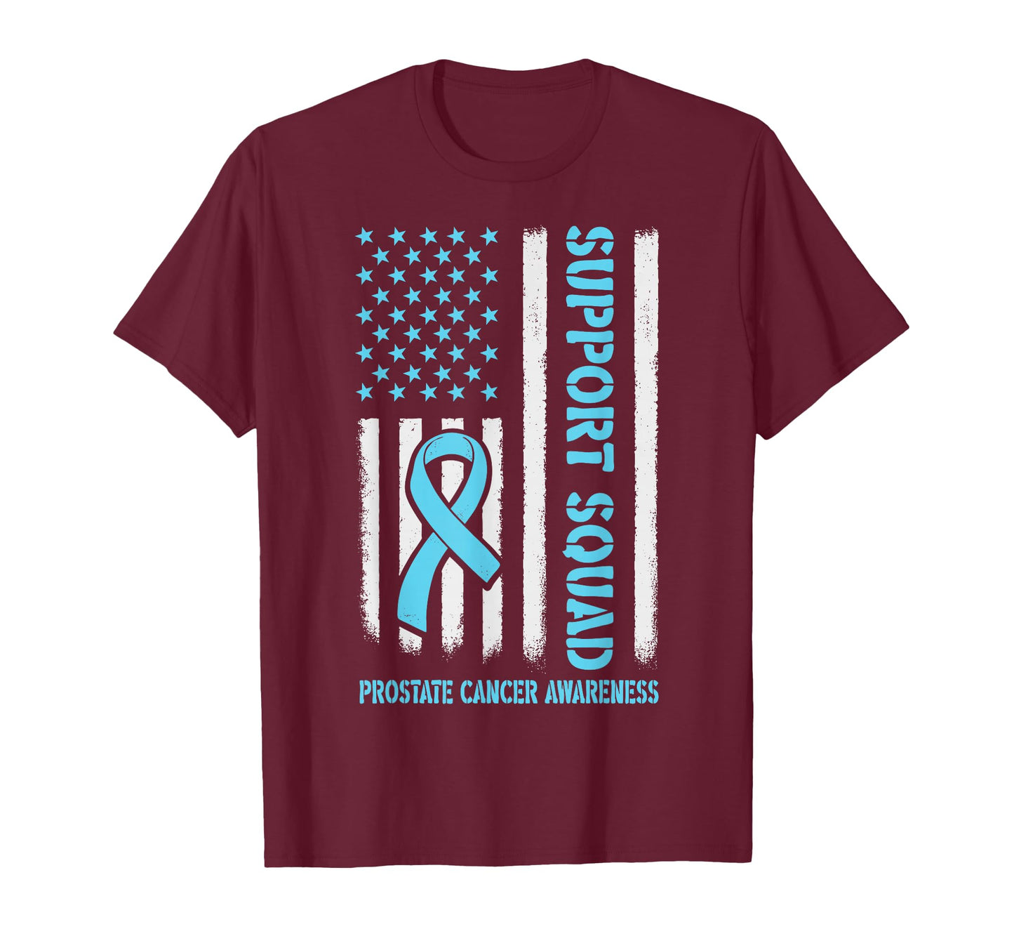 Prostate Cancer Awareness Support Squad Light Blue Ribbon US T-Shirt