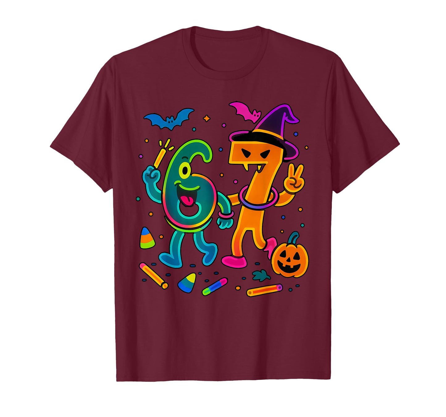 Fun 67 Meme Glow Style Halloween 6 7 T-Shirt